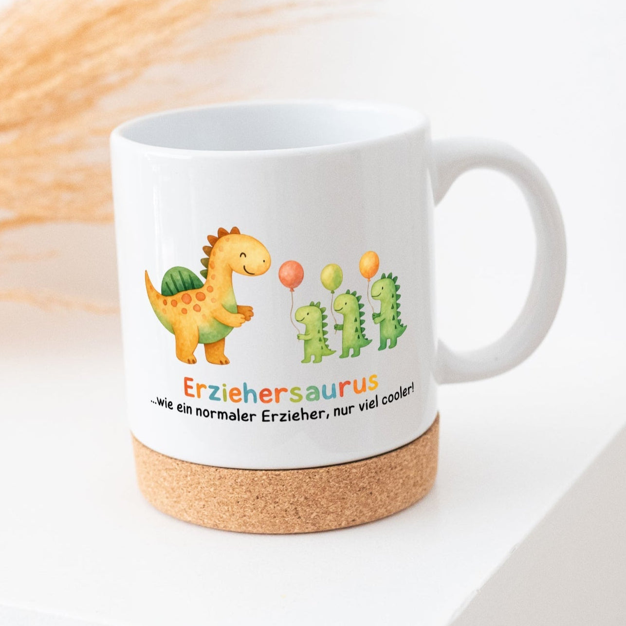 Tasse mit Korkboden - Erziehersaurus - wunderwunsch