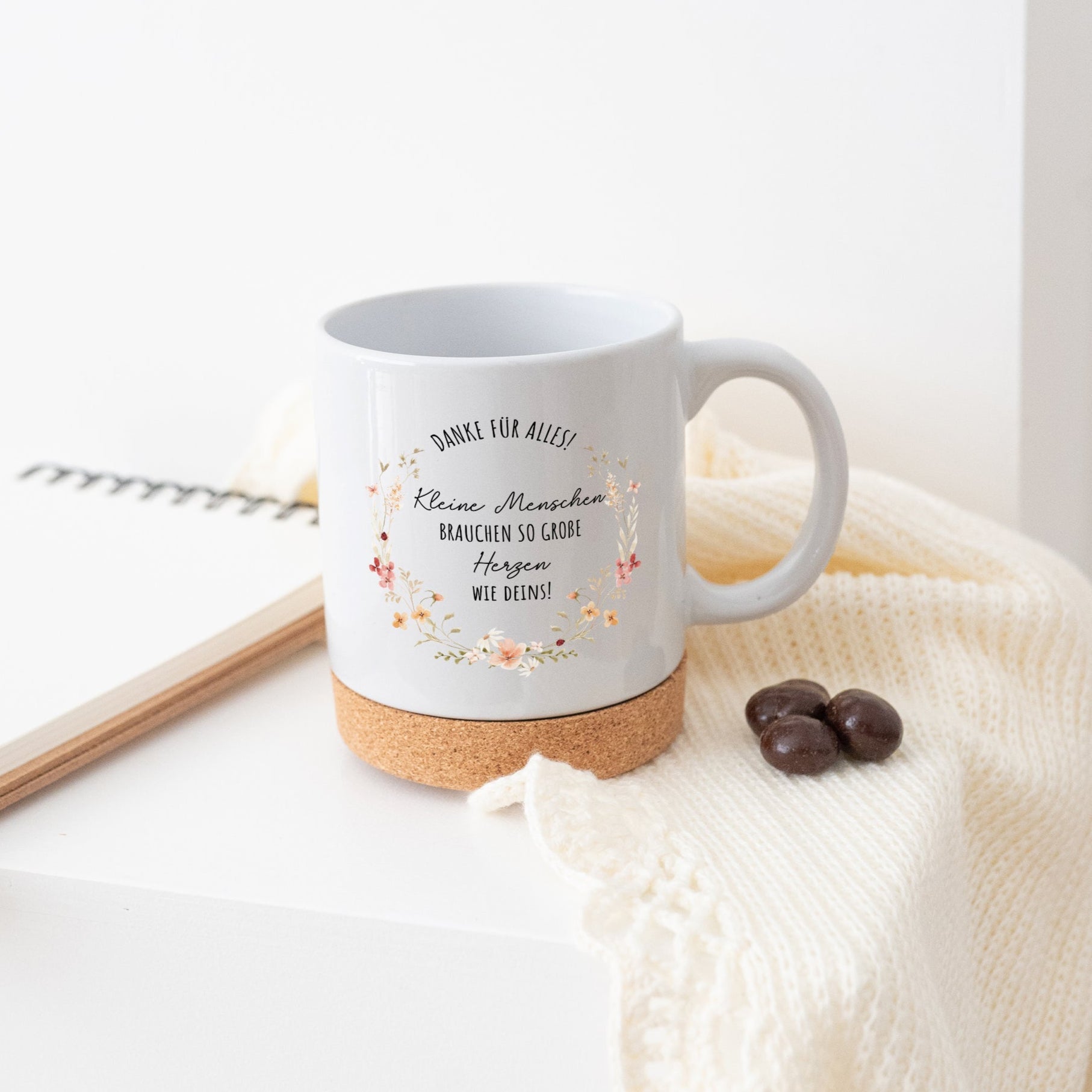 Tasse mit Korkboden - Kleine Menschen große Herzen - wunderwunsch