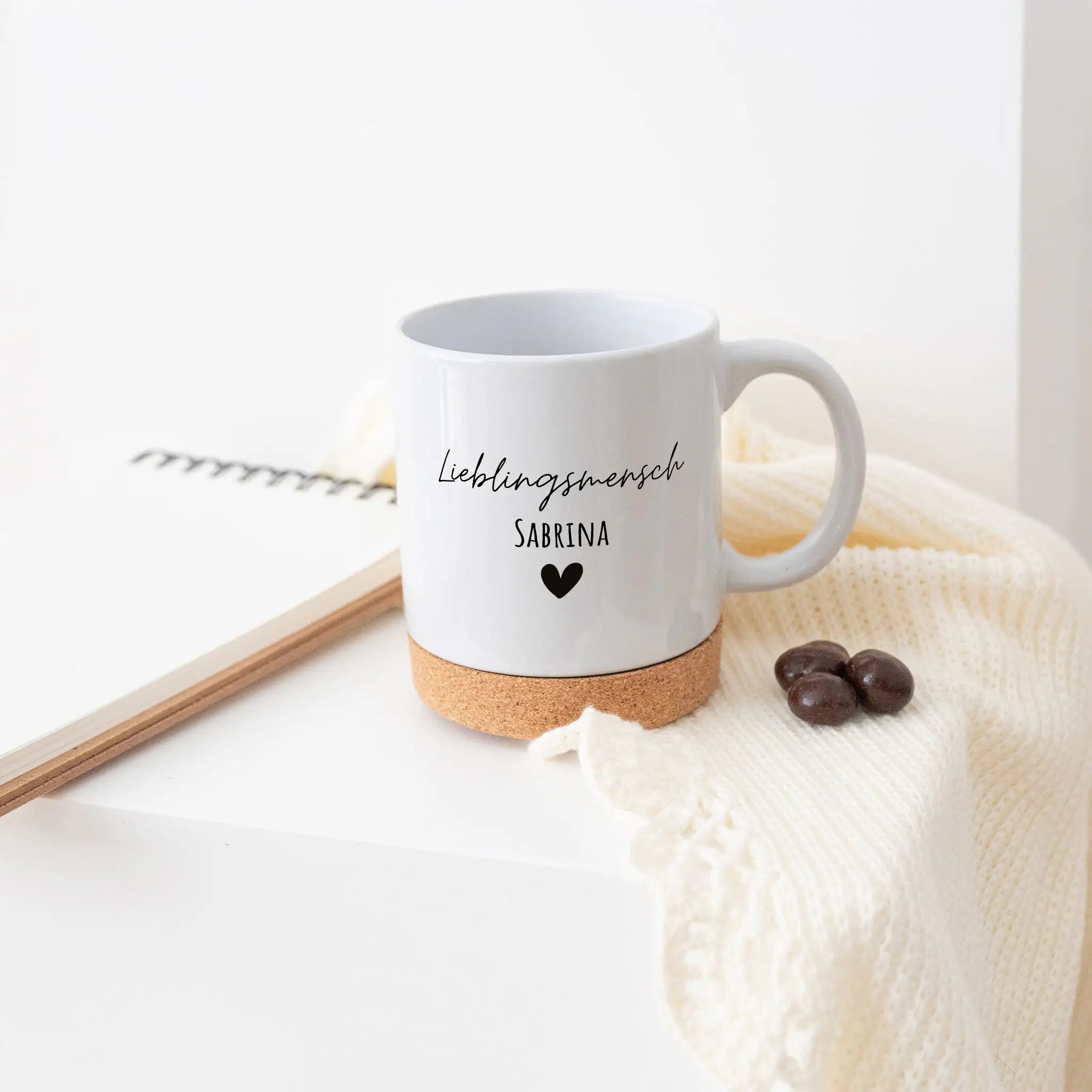 Tasse mit Korkboden - Lieblingsmensch - wunderwunsch
