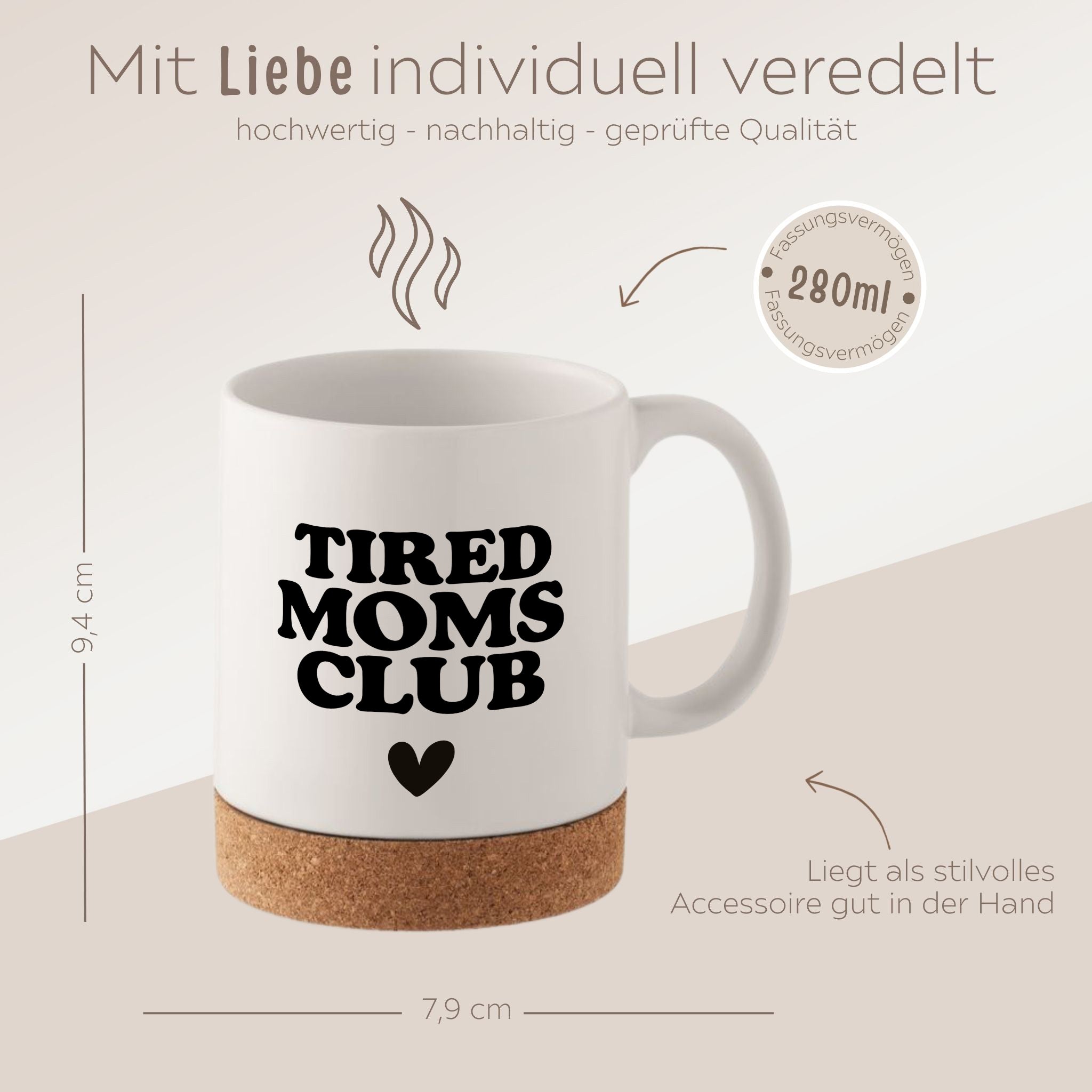 Tasse mit Korkboden - Moms Club - wunderwunsch