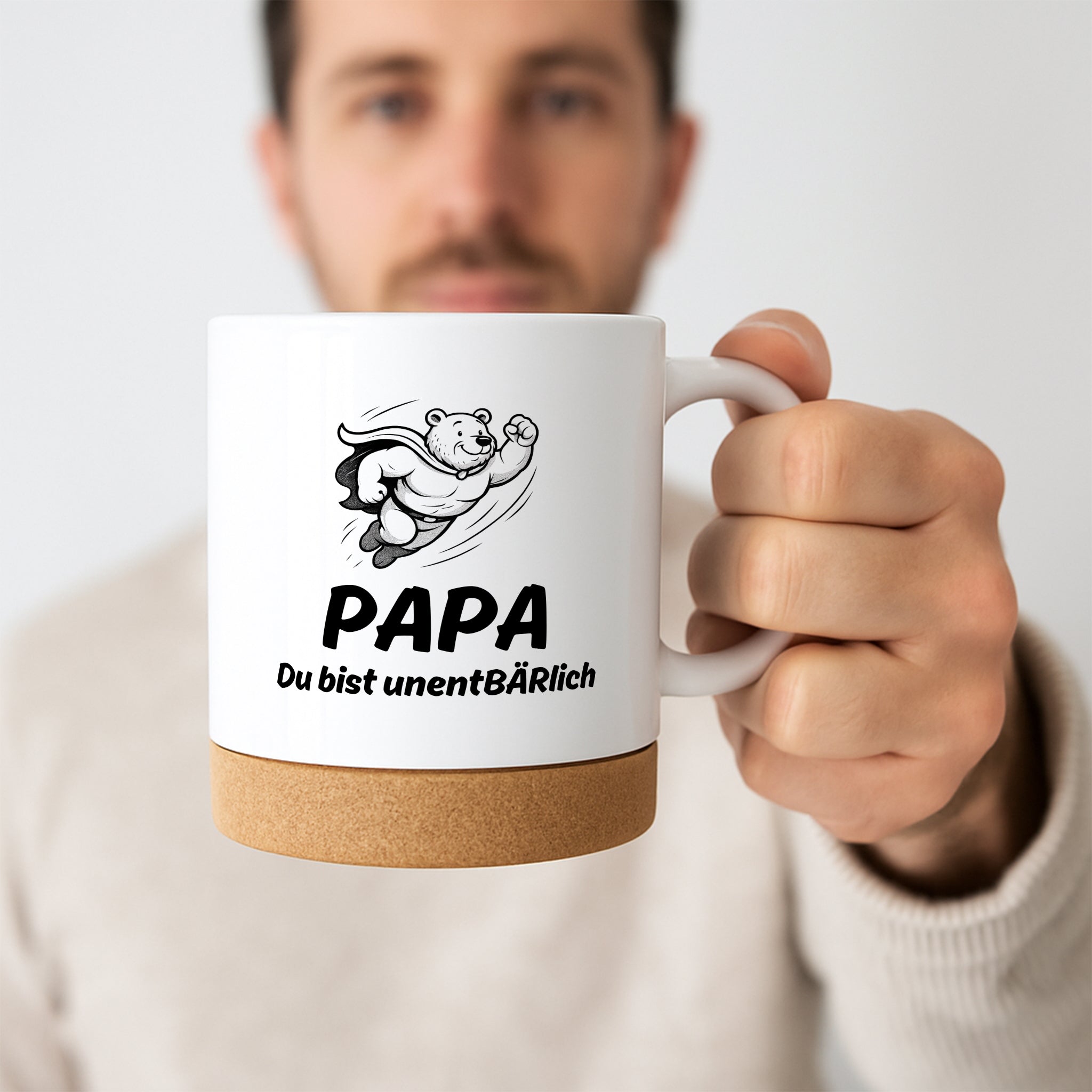 Tasse mit Korkboden - Papa du bist unentbärlich - wunderwunsch