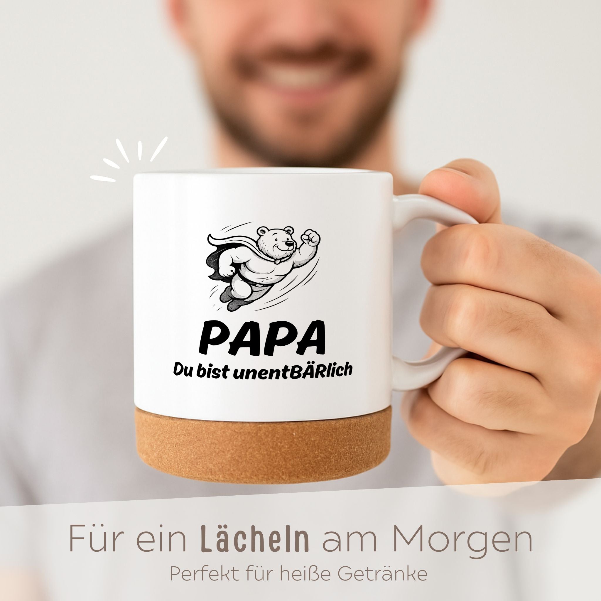 Tasse mit Korkboden - Papa du bist unentbärlich - wunderwunsch