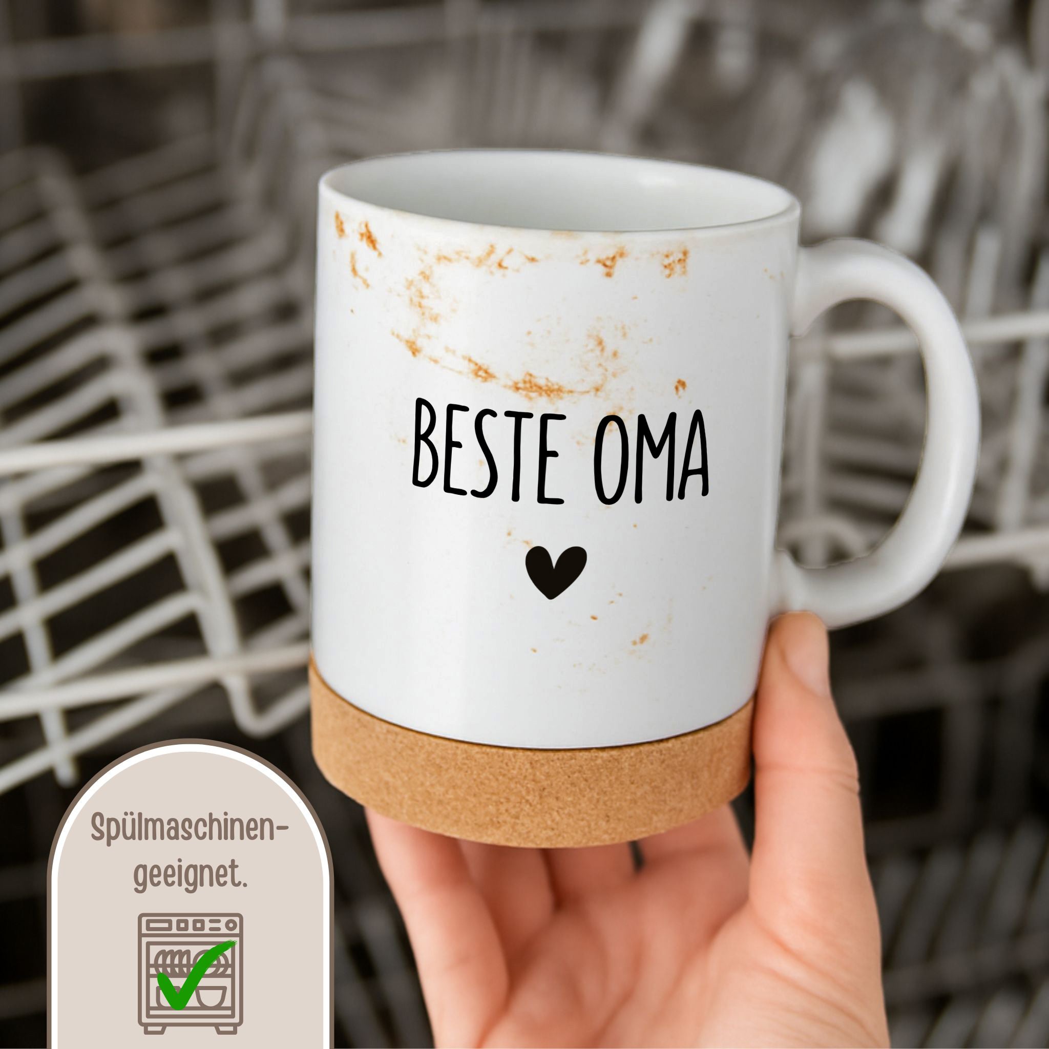 Tasse mit Korkboden - Wunschname - wunderwunsch