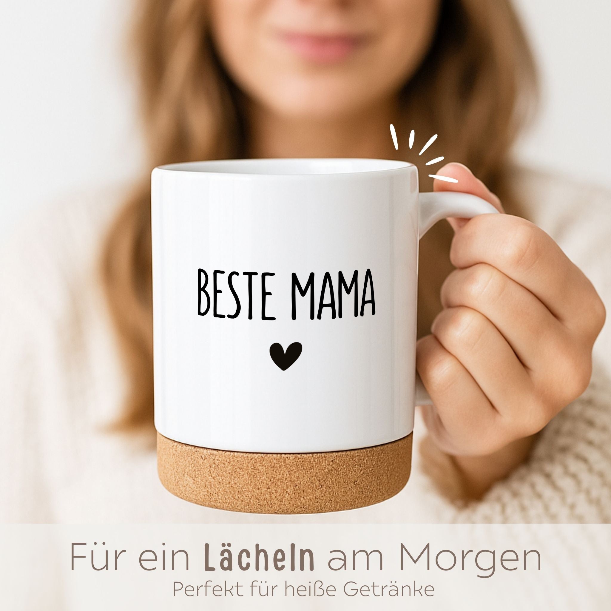 Tasse mit Korkboden - Wunschname - wunderwunsch
