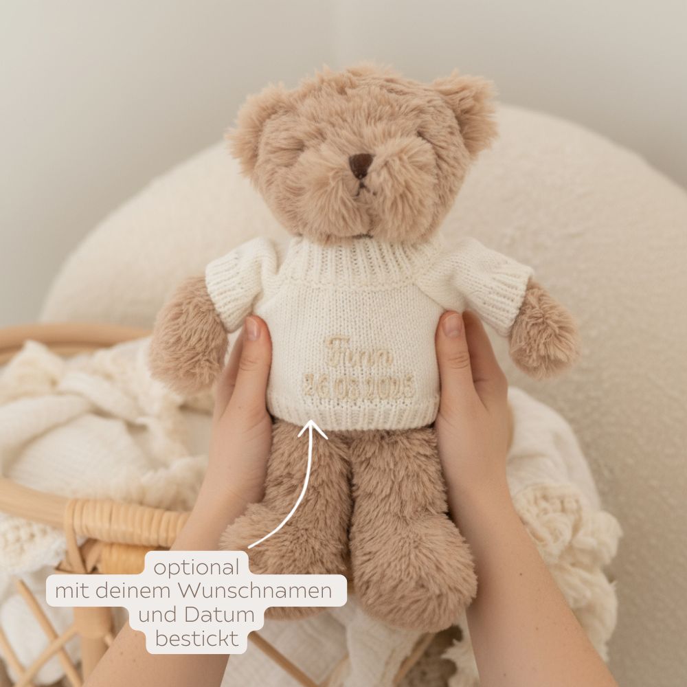Teddy Kuscheltier mit Pullover personalisiert - wunderwunsch