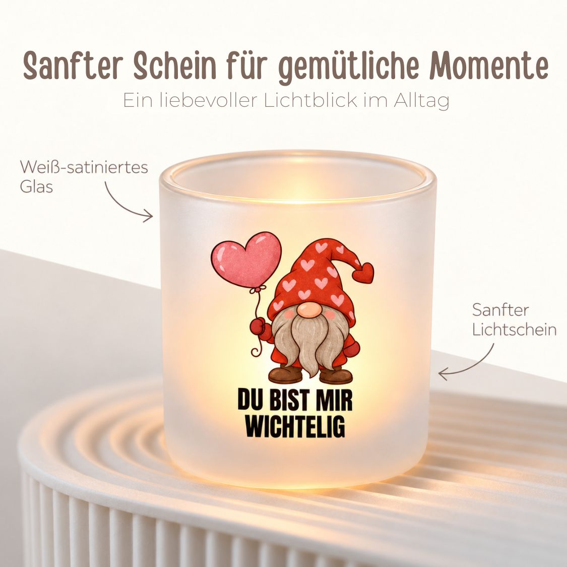 Teelichthalter - Du bist mir wichtelig - wunderwunsch