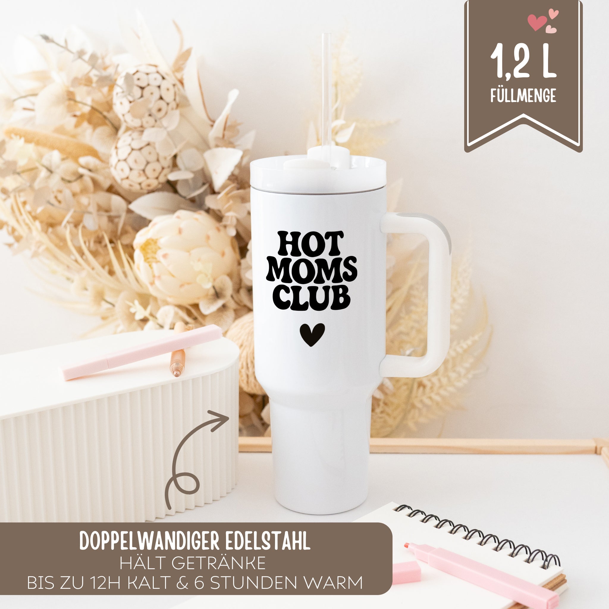 Thermobecher mit Henkel - Moms Club - wunderwunsch