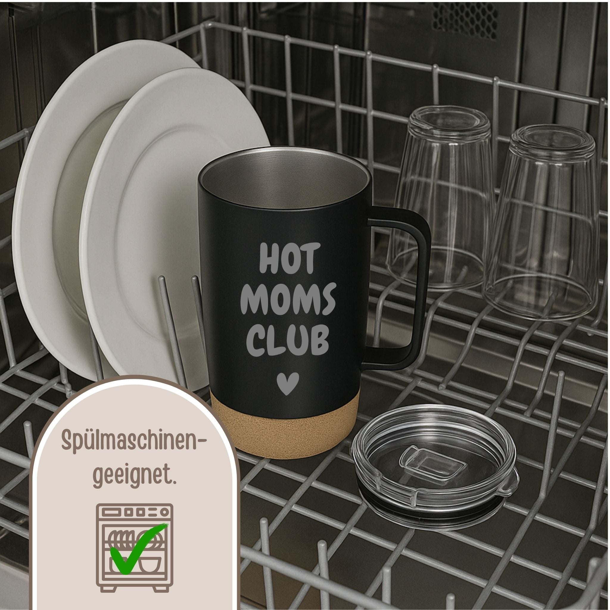 Thermobecher mit Kork - Moms Club - wunderwunsch