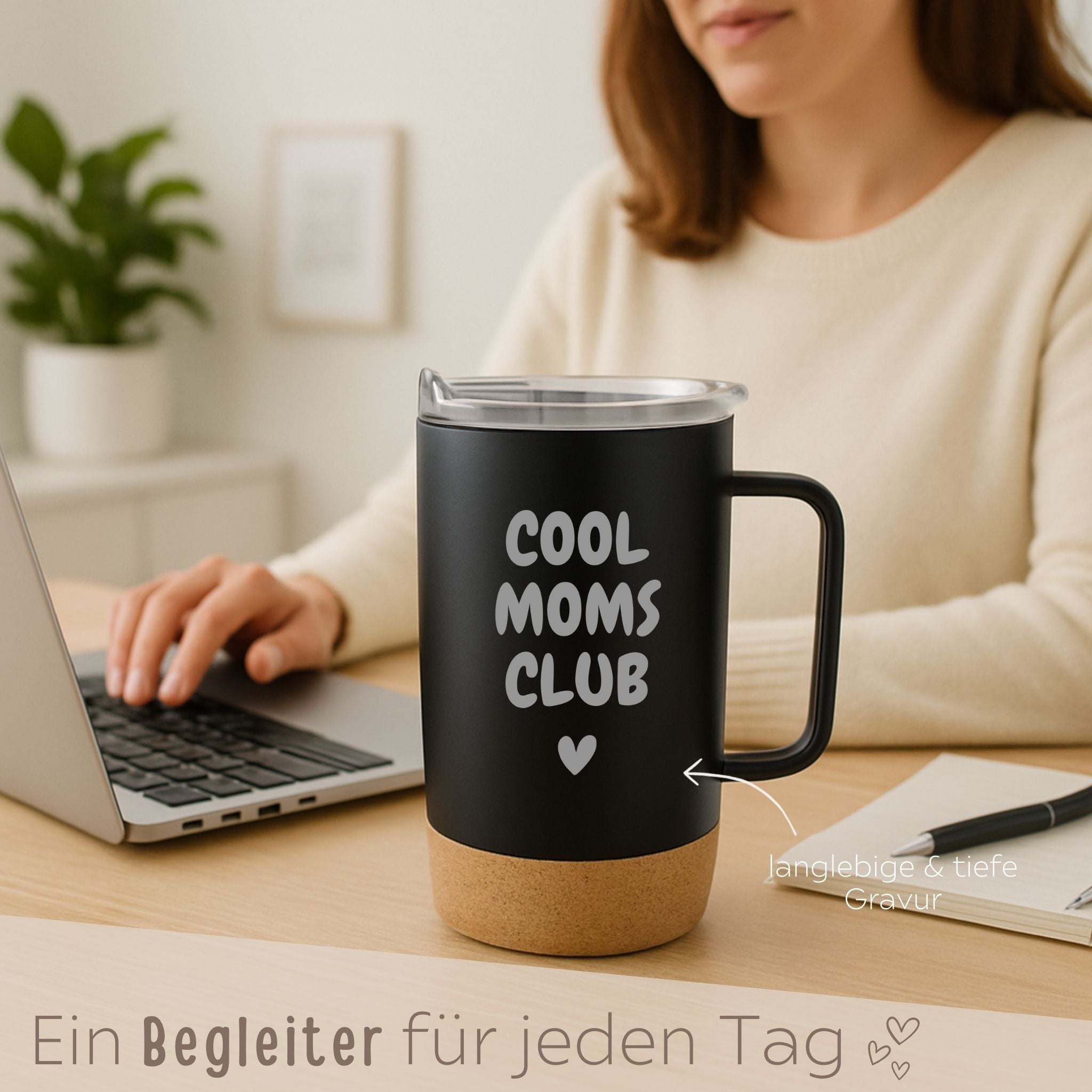 Thermobecher mit Kork - Moms Club - wunderwunsch