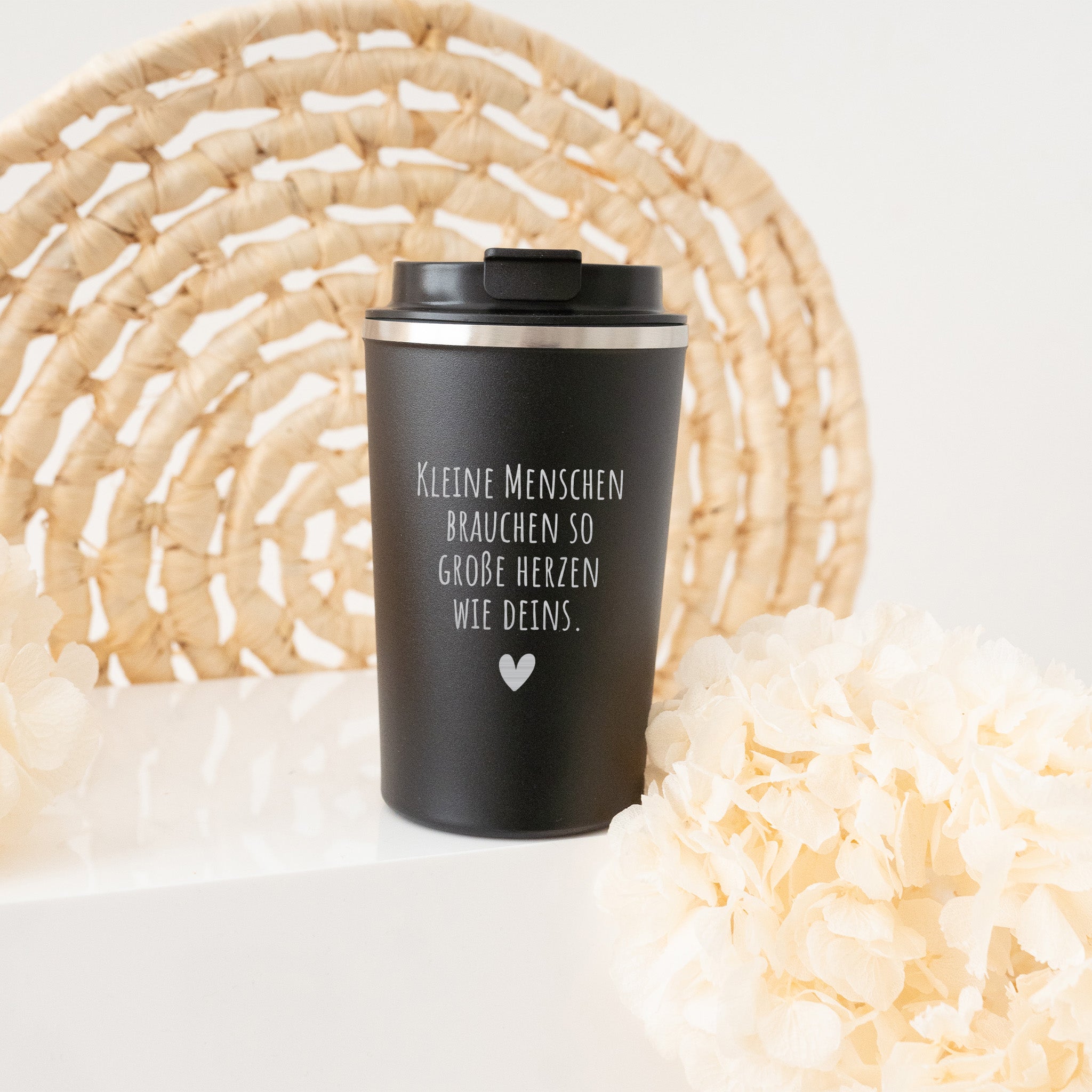 Thermobecher To - Go - Kleine Menschen brauchen große Herzen - wunderwunsch