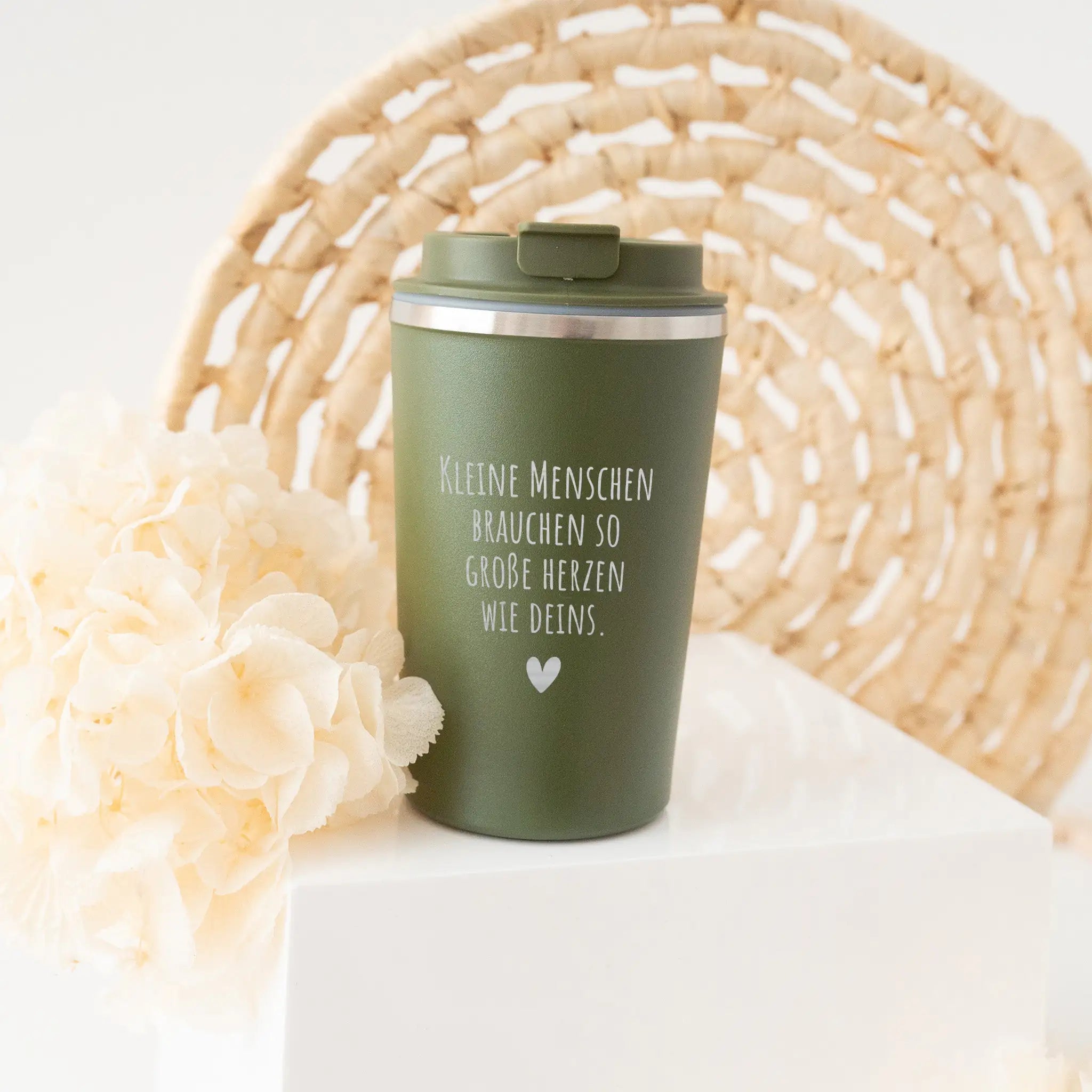 Thermobecher To - Go - Kleine Menschen brauchen große Herzen - wunderwunsch