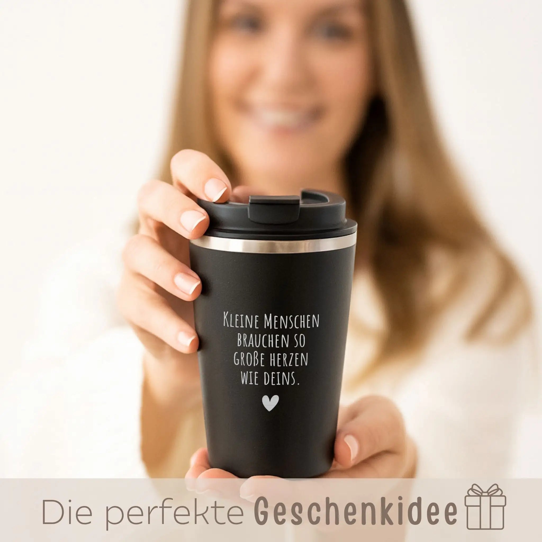 Thermobecher To - Go - Kleine Menschen brauchen große Herzen - wunderwunsch
