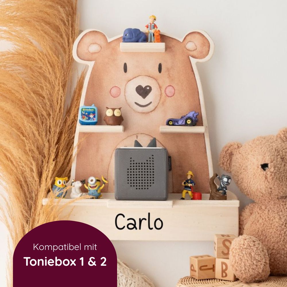 Toniebox Regal Holz - Bär Aquarell - wunderwunsch