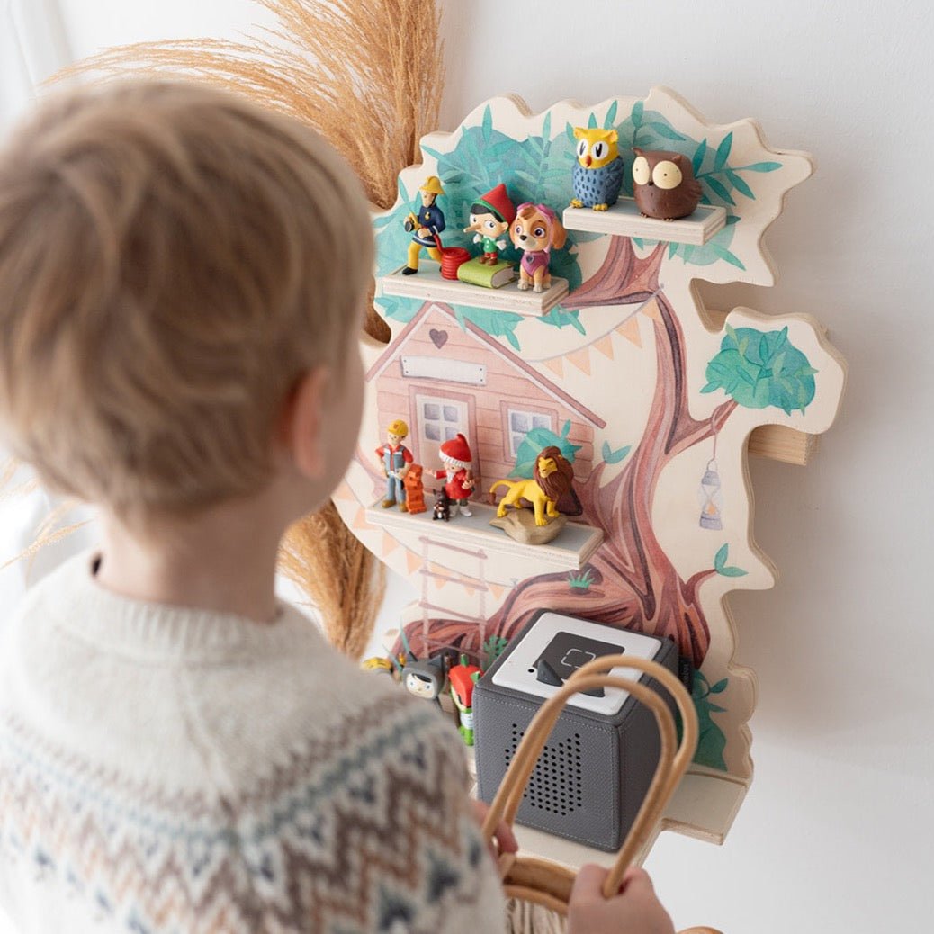 Toniebox Regal Holz - Baumhaus Aquarell - wunderwunsch
