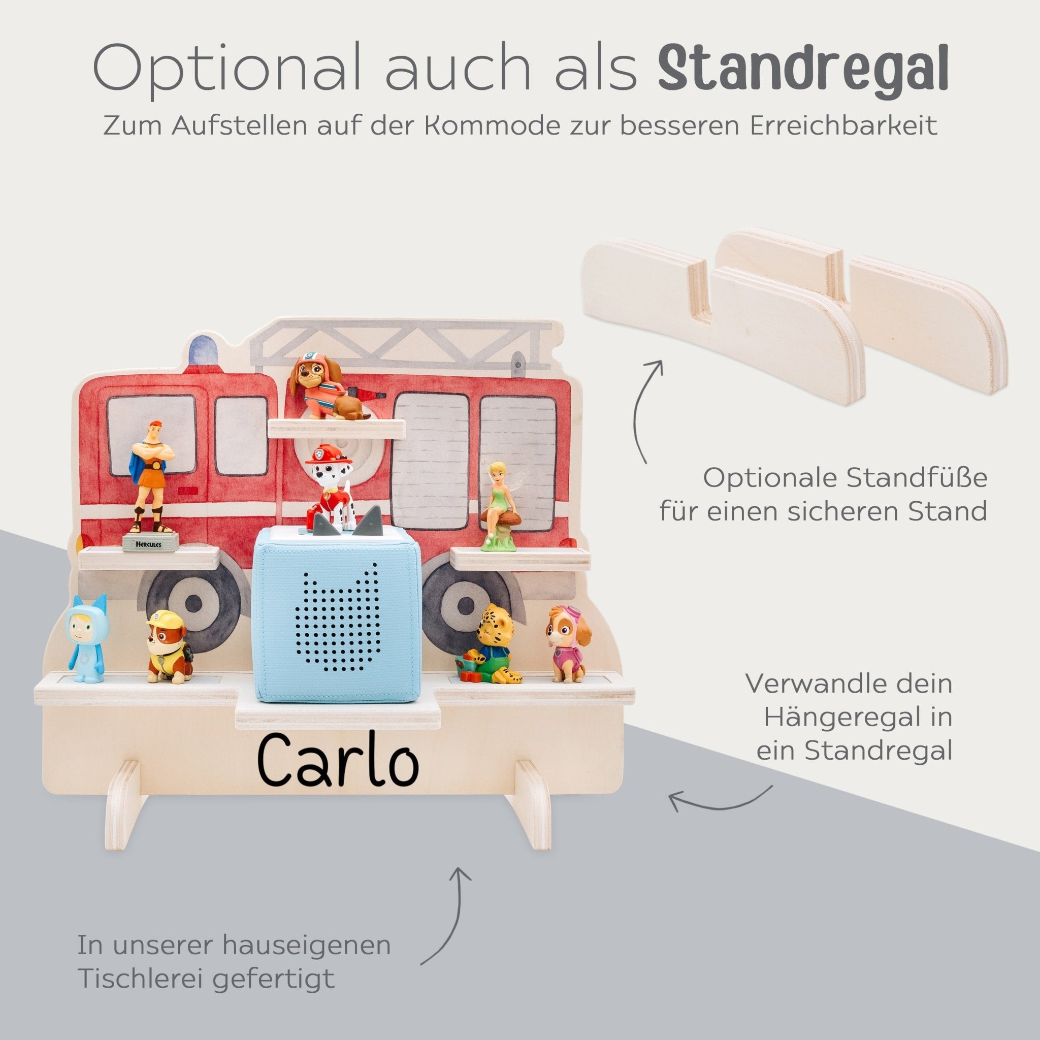 Toniebox Regal Holz - Fahrzeuge Aquarell - wunderwunsch