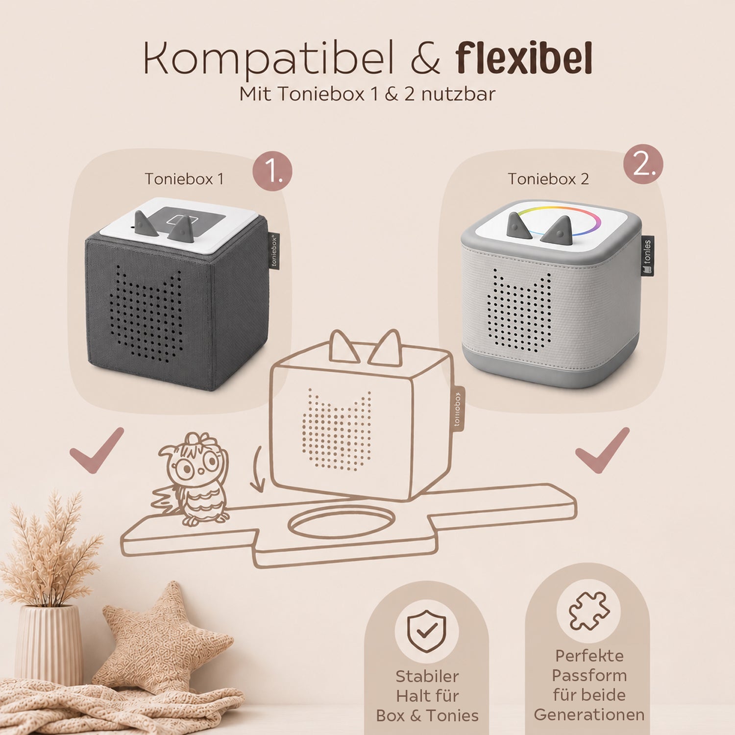 Toniebox Regal Holz - Heißluftballon Aquarell - wunderwunsch