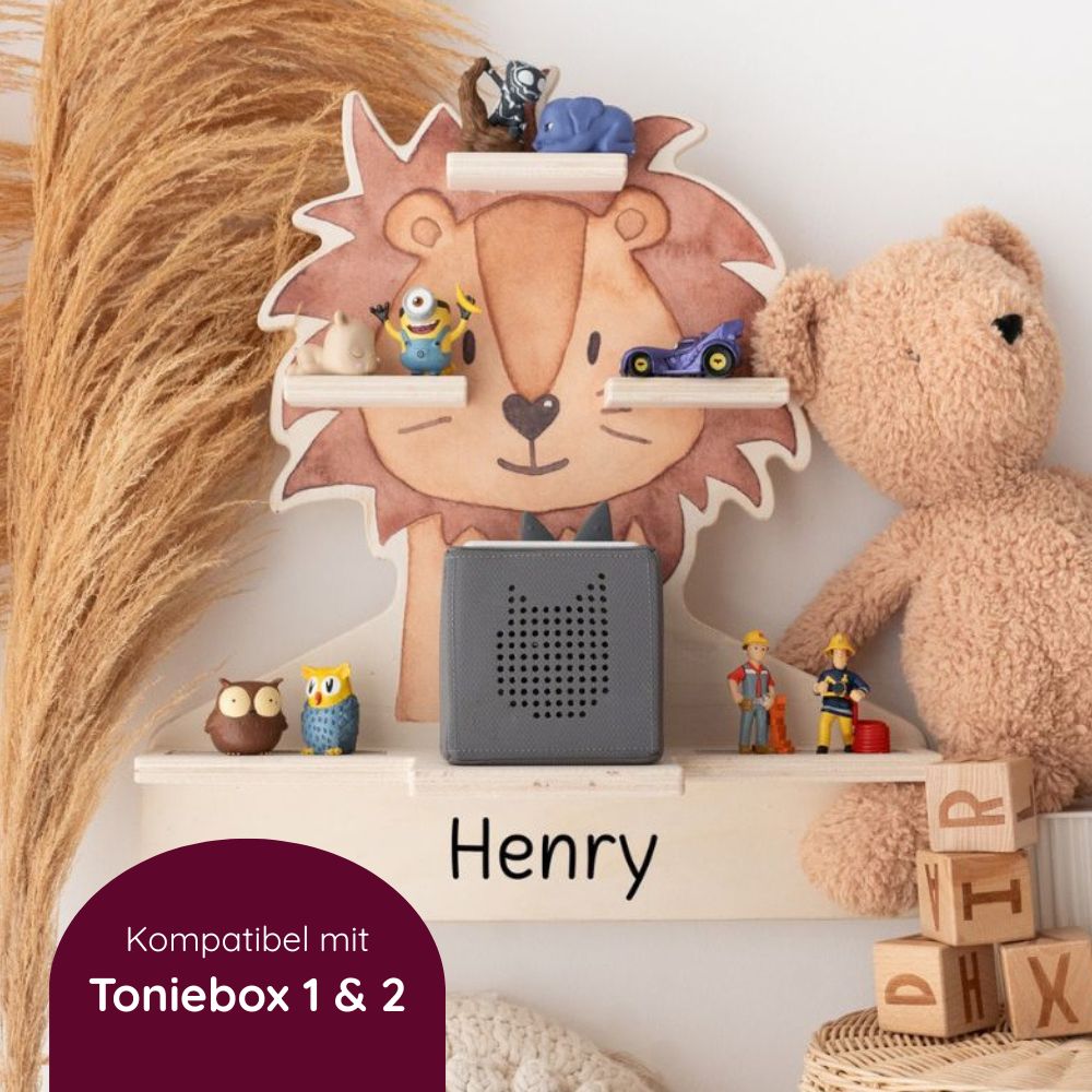 Toniebox Regal Holz - Löwe Aquarell - wunderwunsch