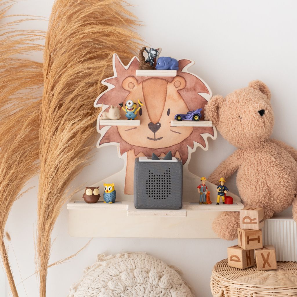 Toniebox Regal Holz - Löwe Aquarell - wunderwunsch