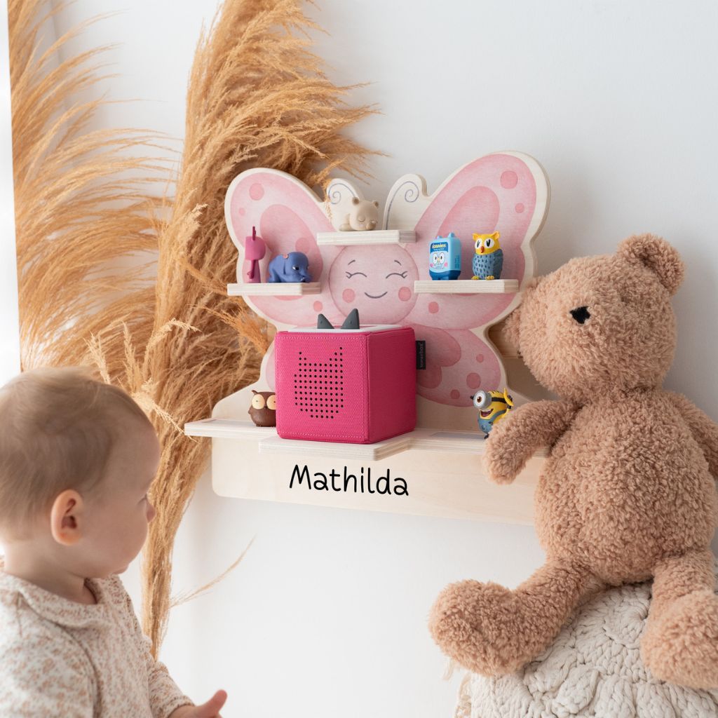 Toniebox Regal Holz - Schmetterling Aquarell - wunderwunsch