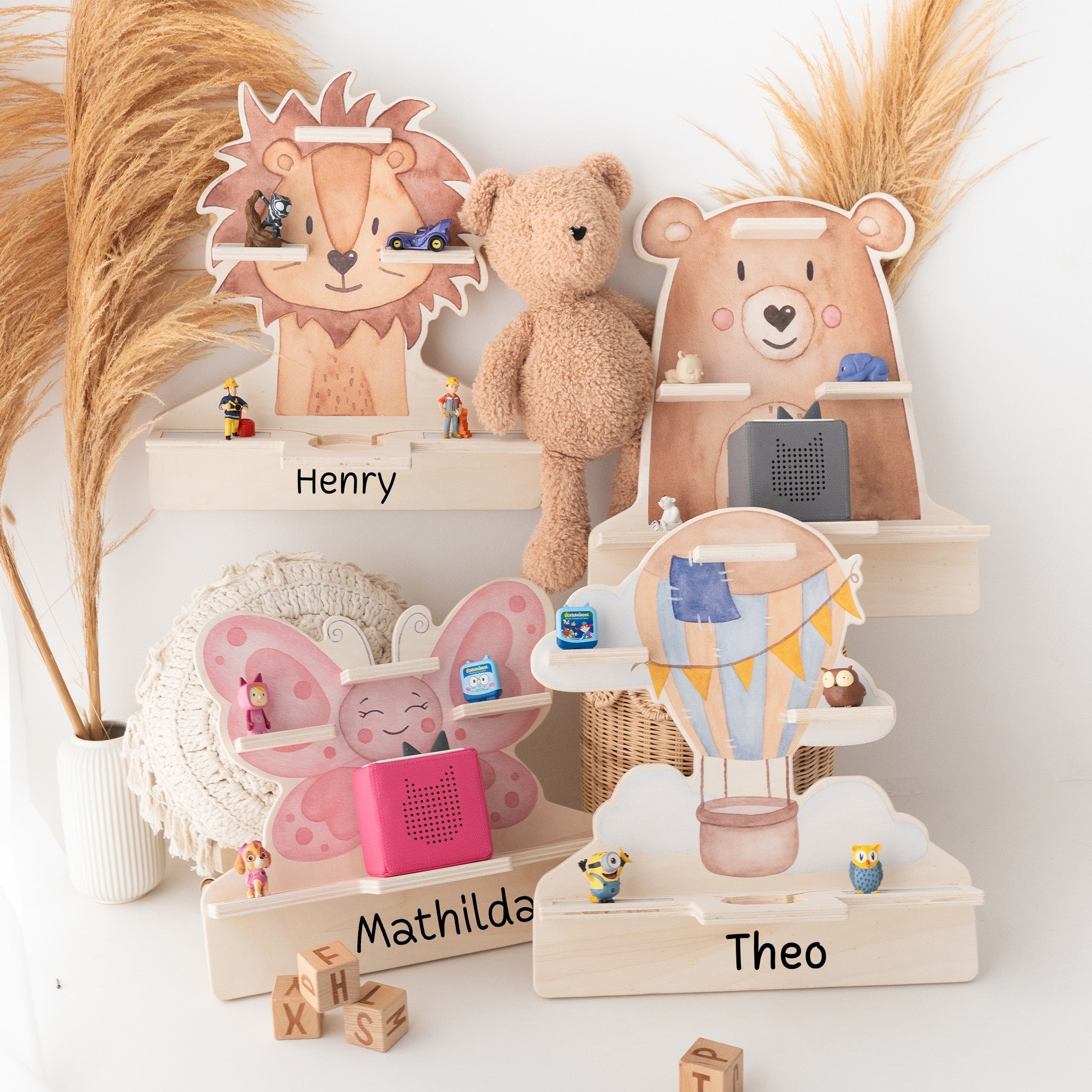 Toniebox Regal Holz - Schmetterling Aquarell - wunderwunsch