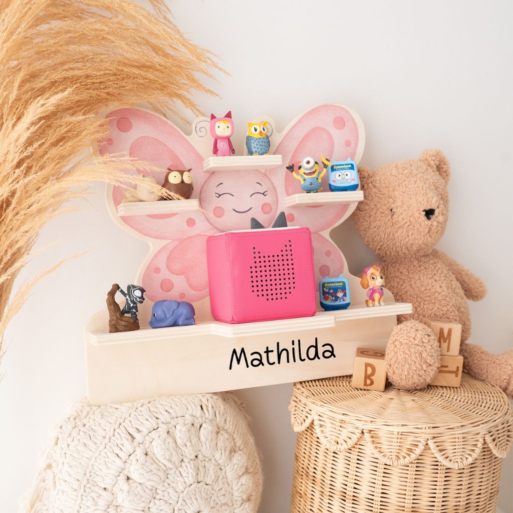 Toniebox Regal Holz - Schmetterling Aquarell - wunderwunsch