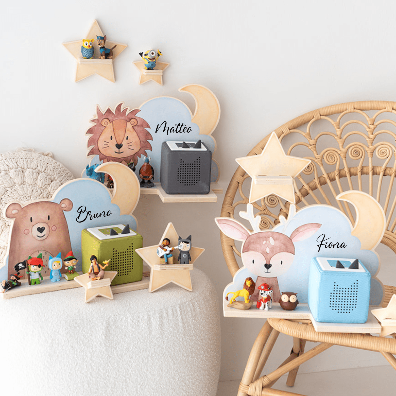 Toniebox Regal Holz - Wolkentier Aquarell - wunderwunsch