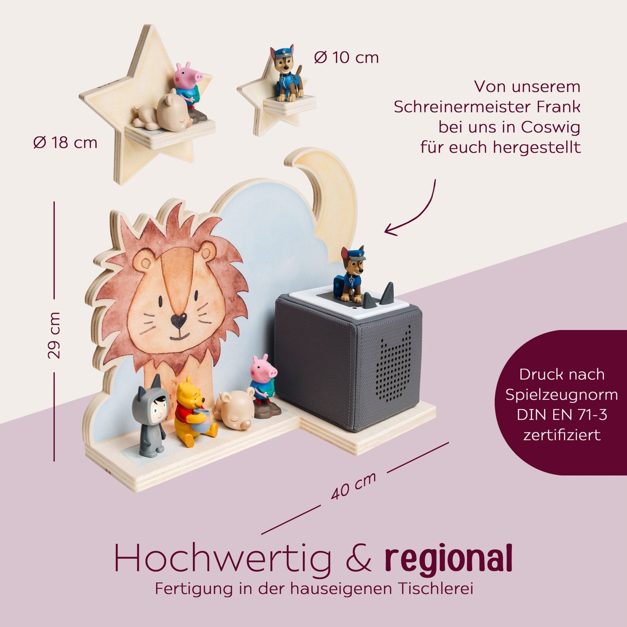 Toniebox Regal Holz - Wolkentier Aquarell - wunderwunsch
