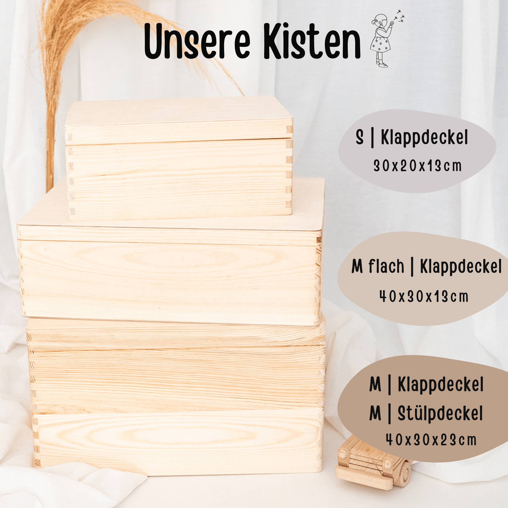 Toniefiguren Kiste Holz mit Magnetstreifen - Tier Szenario Aquarell - wunderwunsch
