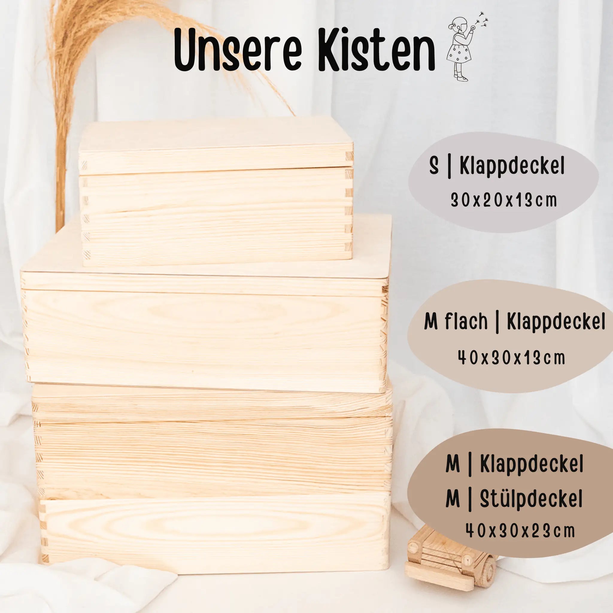 Toniefiguren Kiste Holz mit Magnetstreifen - Tier Szenario Aquarell - wunderwunsch