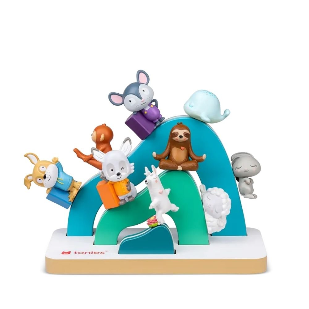 TONIES® Mini Standregal personalisierbar - Regenbogen, Berg, Haus - wunderwunsch