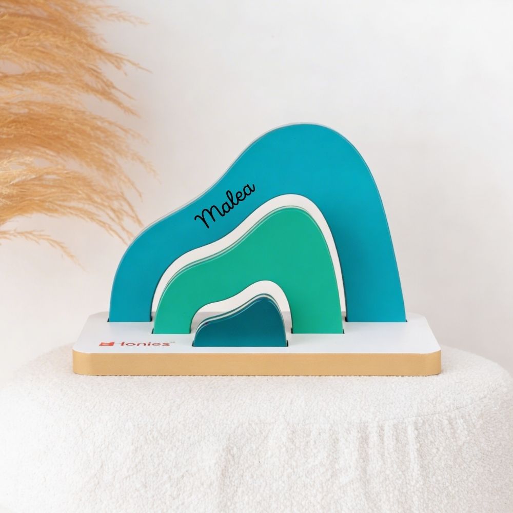 TONIES® Mini Standregal personalisierbar - Regenbogen, Berg, Haus - wunderwunsch