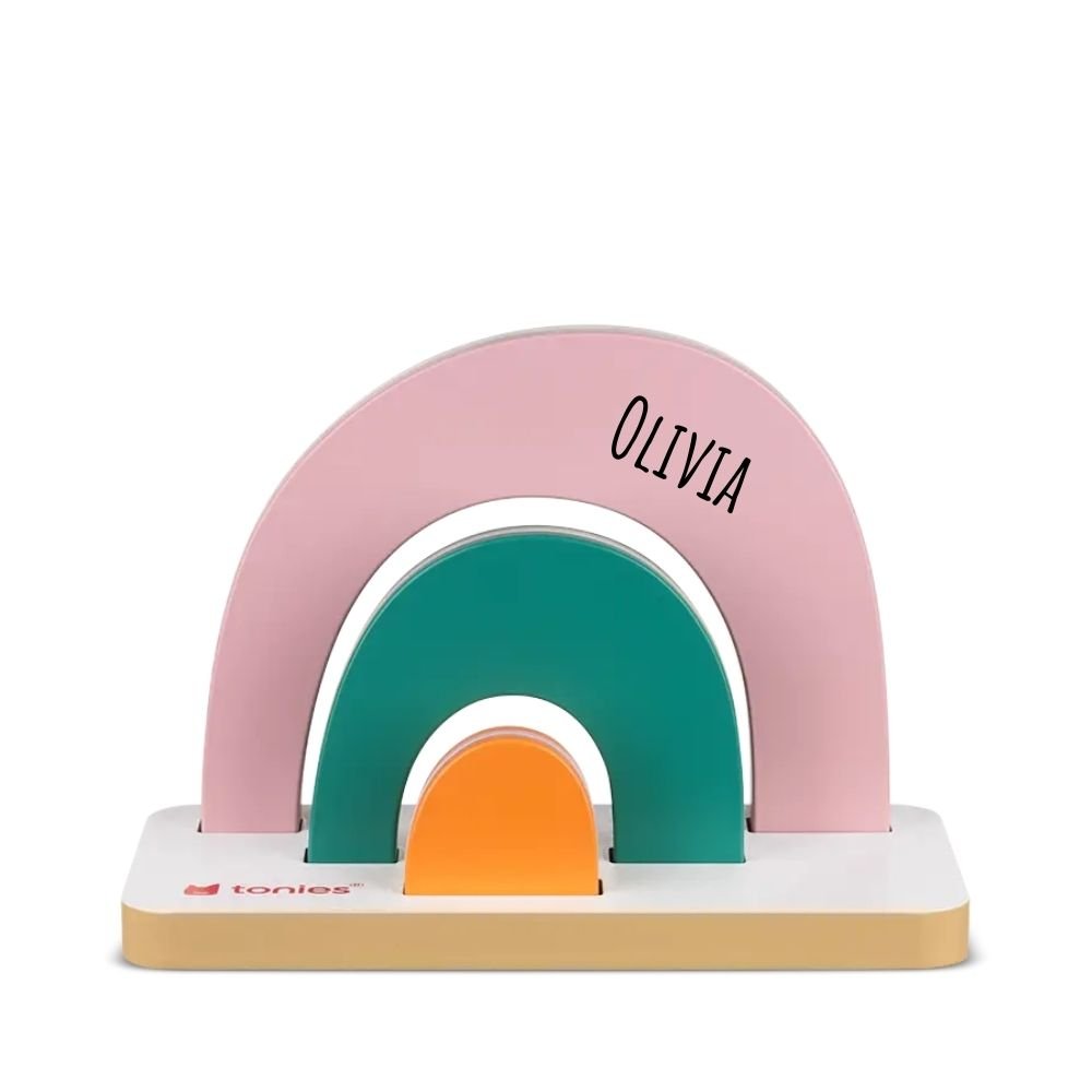 TONIES® Mini Standregal personalisierbar - Regenbogen, Berg, Haus - wunderwunsch