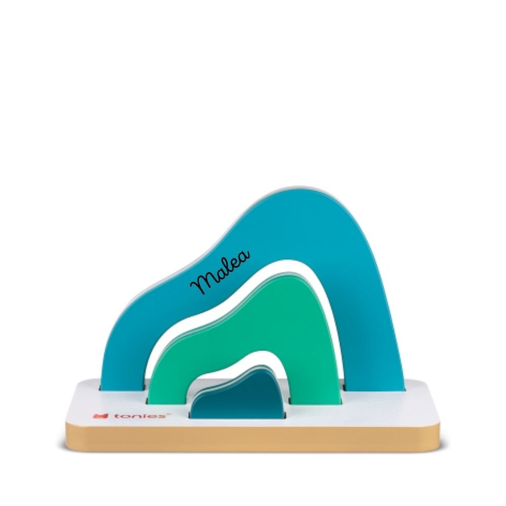 TONIES® Mini Standregal personalisierbar - Regenbogen, Berg, Haus - wunderwunsch