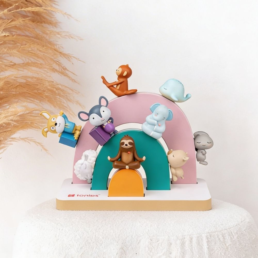 TONIES® Mini Standregal personalisierbar - Regenbogen, Berg, Haus - wunderwunsch