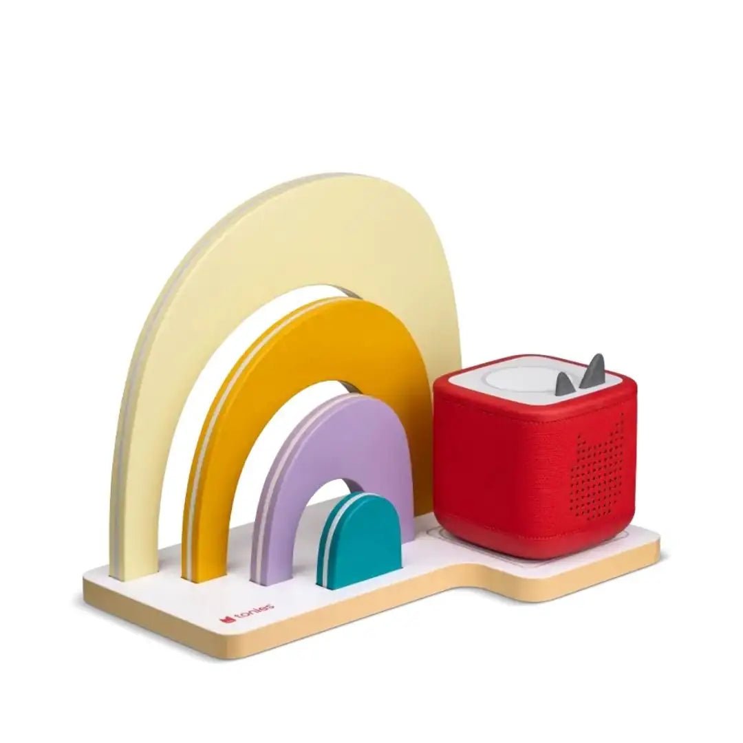 TONIES® Standregal personalisierbar - Regenbogen, Berg, Haus - wunderwunsch