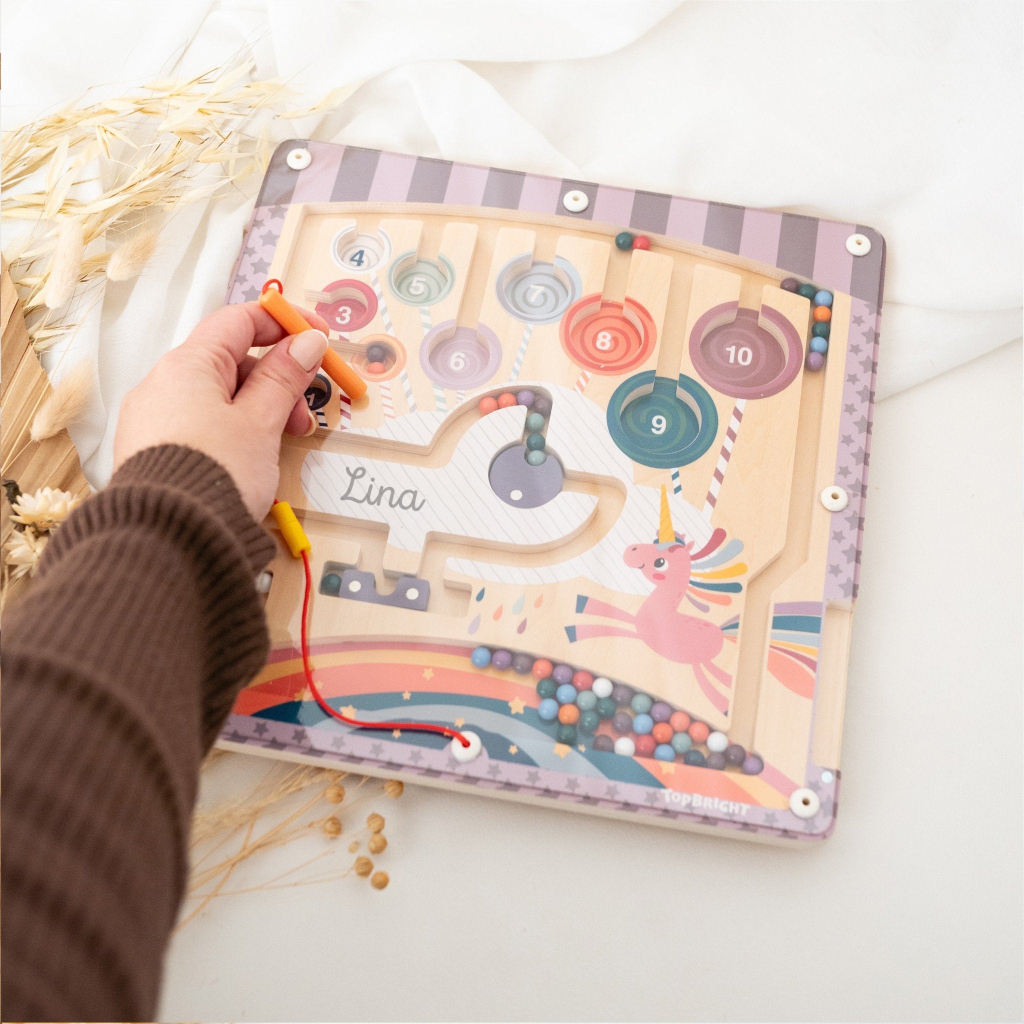 TOP BRIGHT Labyrinth - Spiel - Einhorn & Dino - wunderwunsch