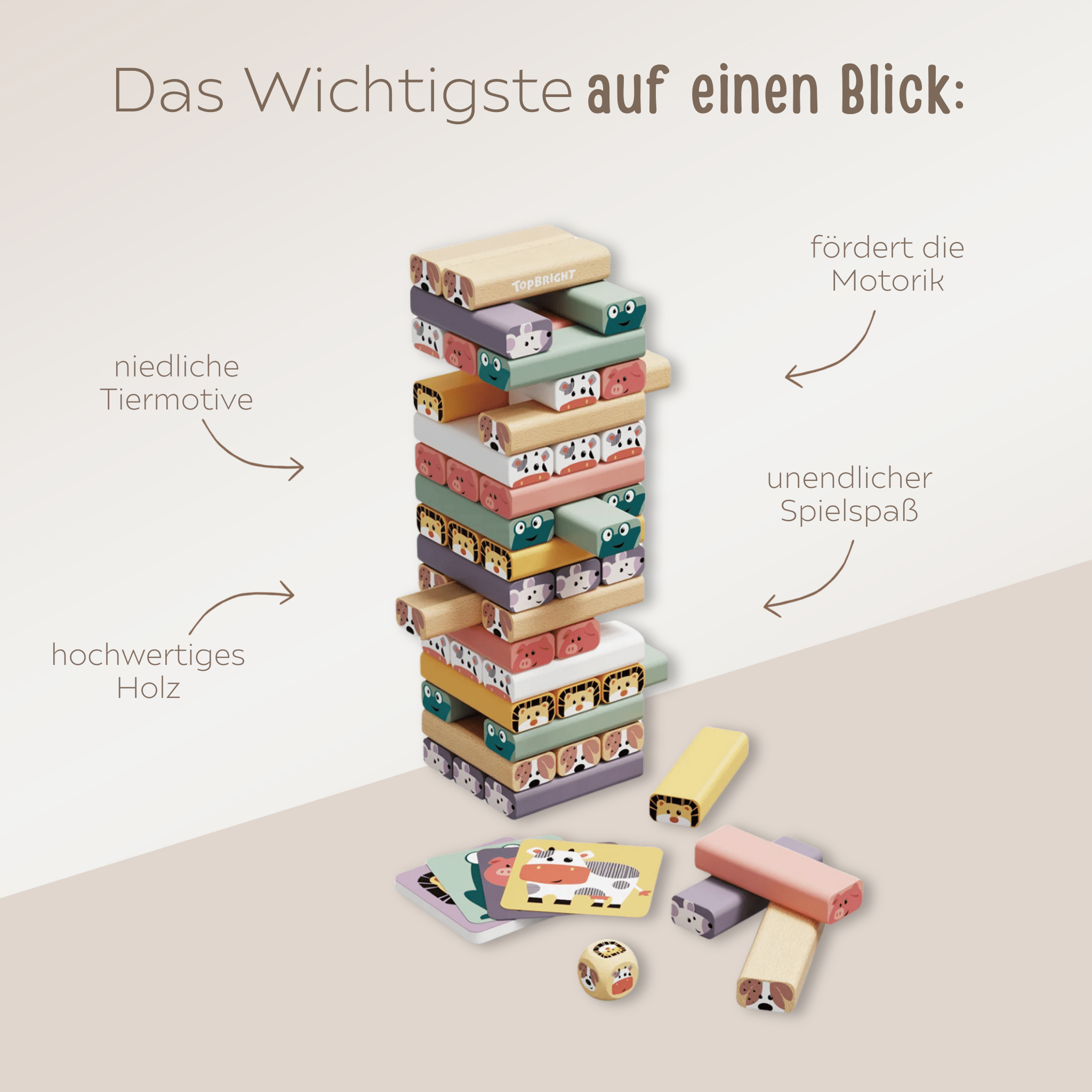 TOP BRIGHT Wackelturm - wunderwunsch