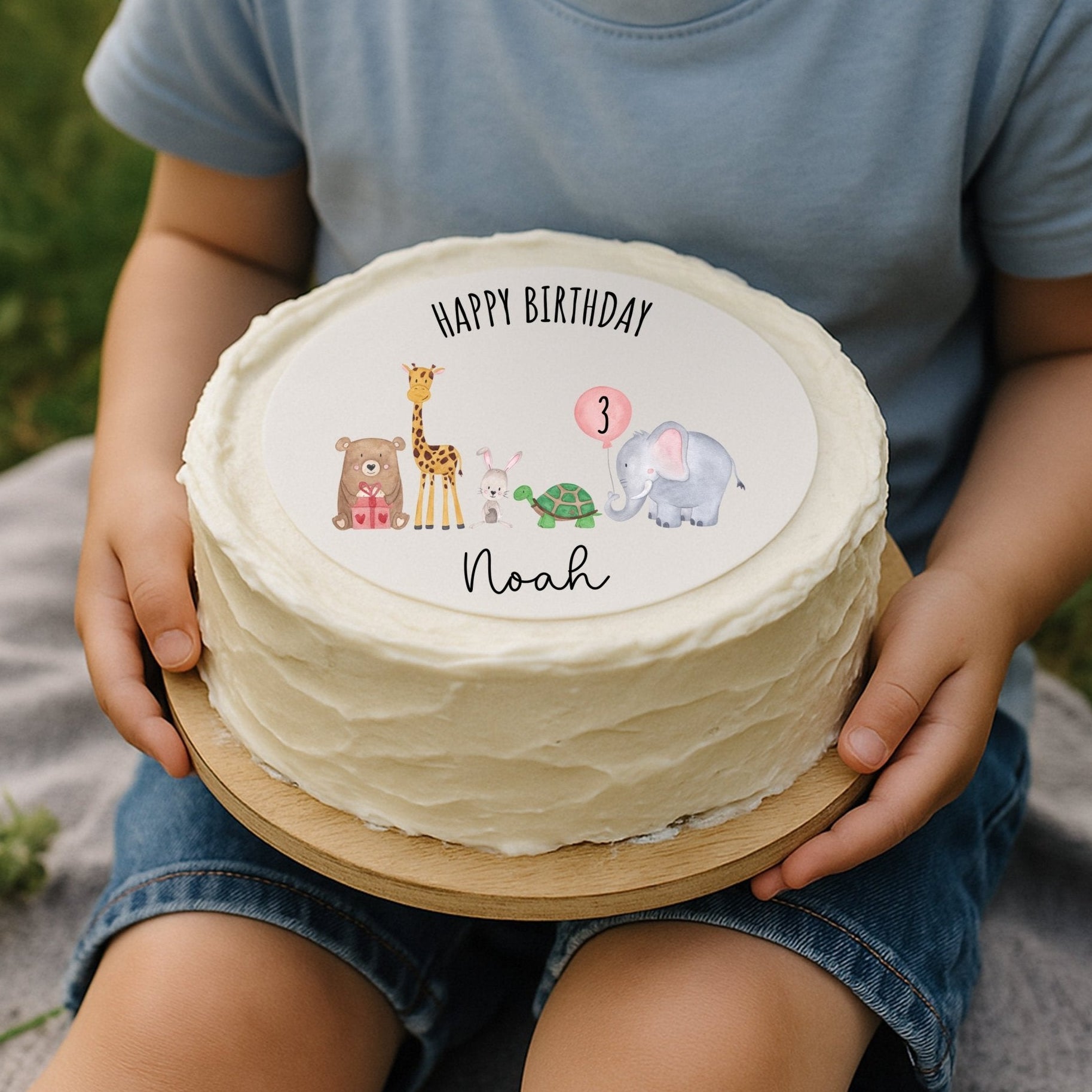 Tortenaufleger "Geburtstagstiere" personalisiert - wunderwunsch