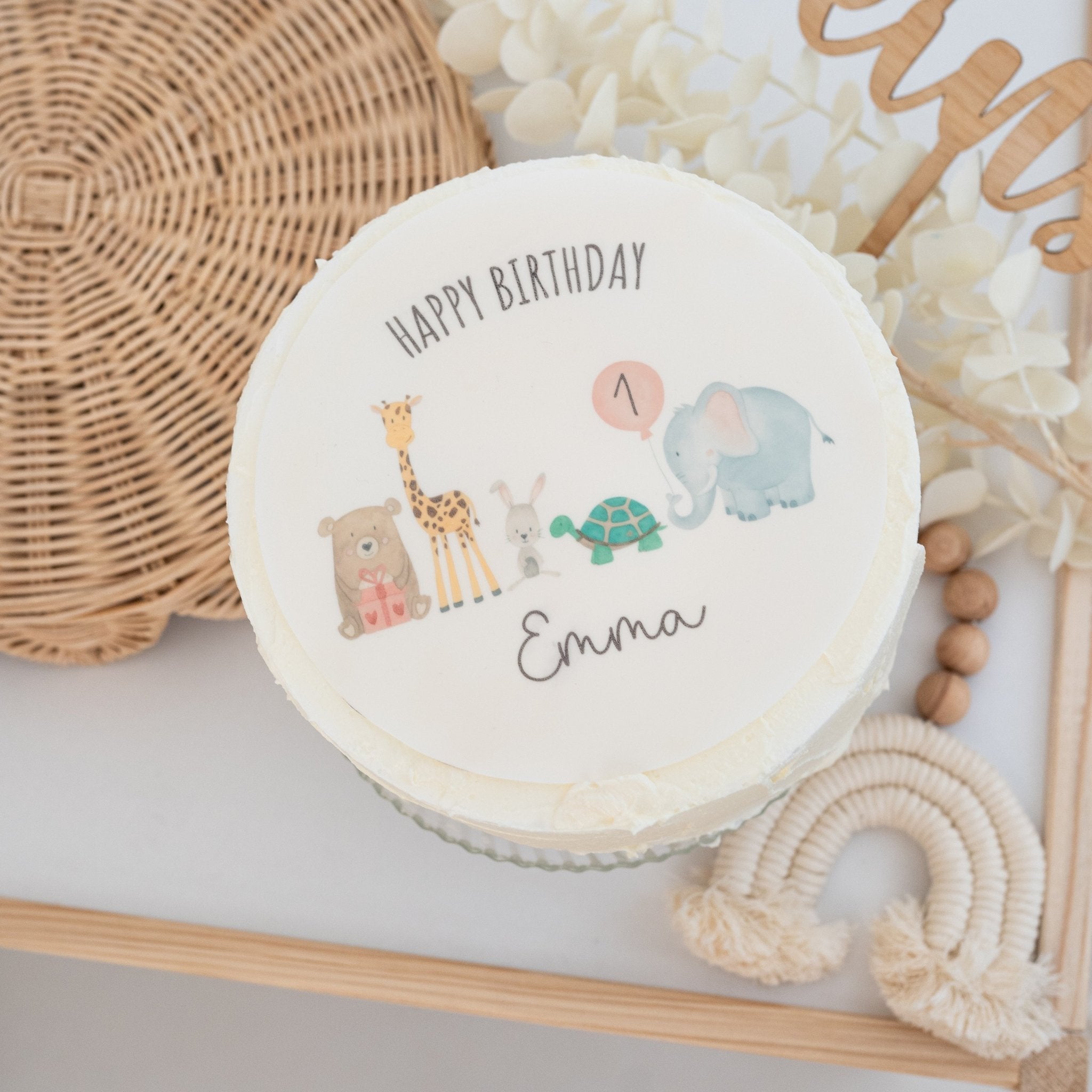 Tortenaufleger personalisiert Geburtstagstiere - wunderwunsch