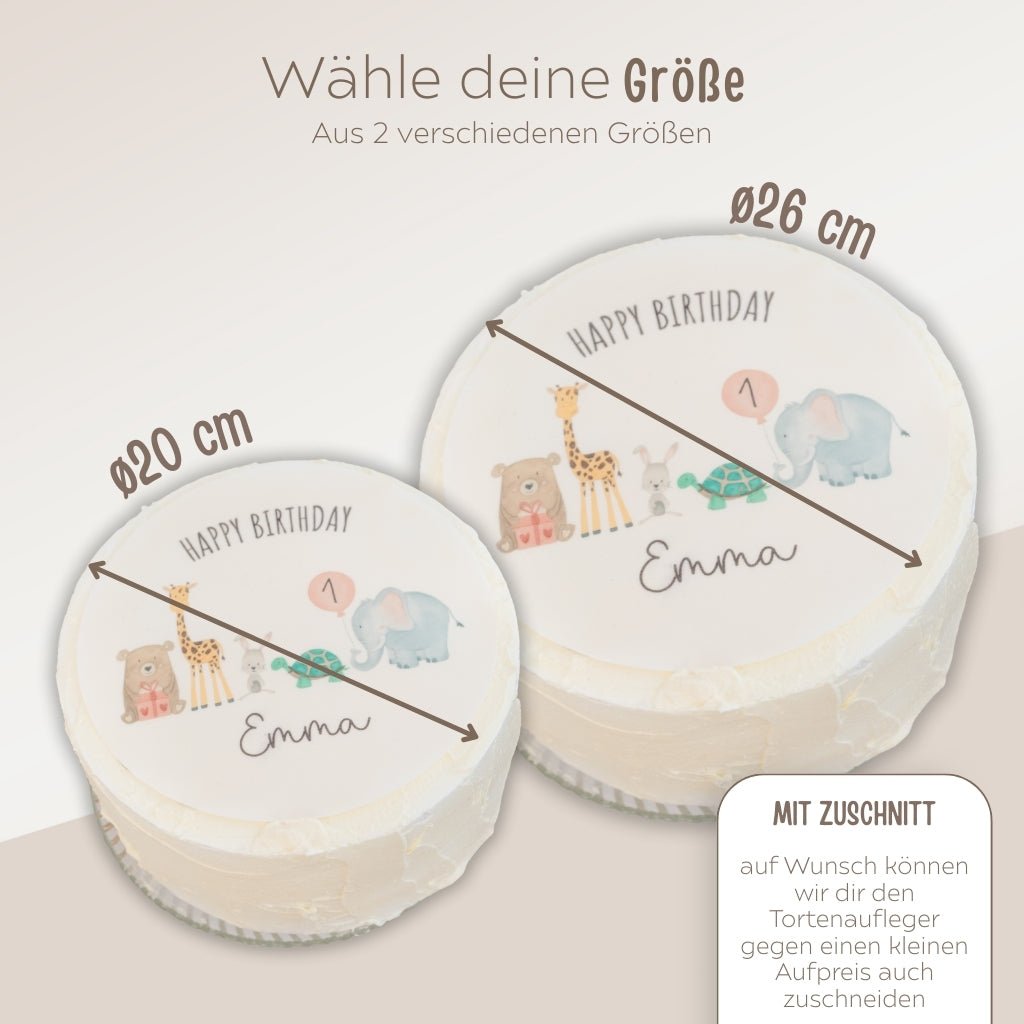 Tortenaufleger personalisiert Geburtstagstiere - wunderwunsch