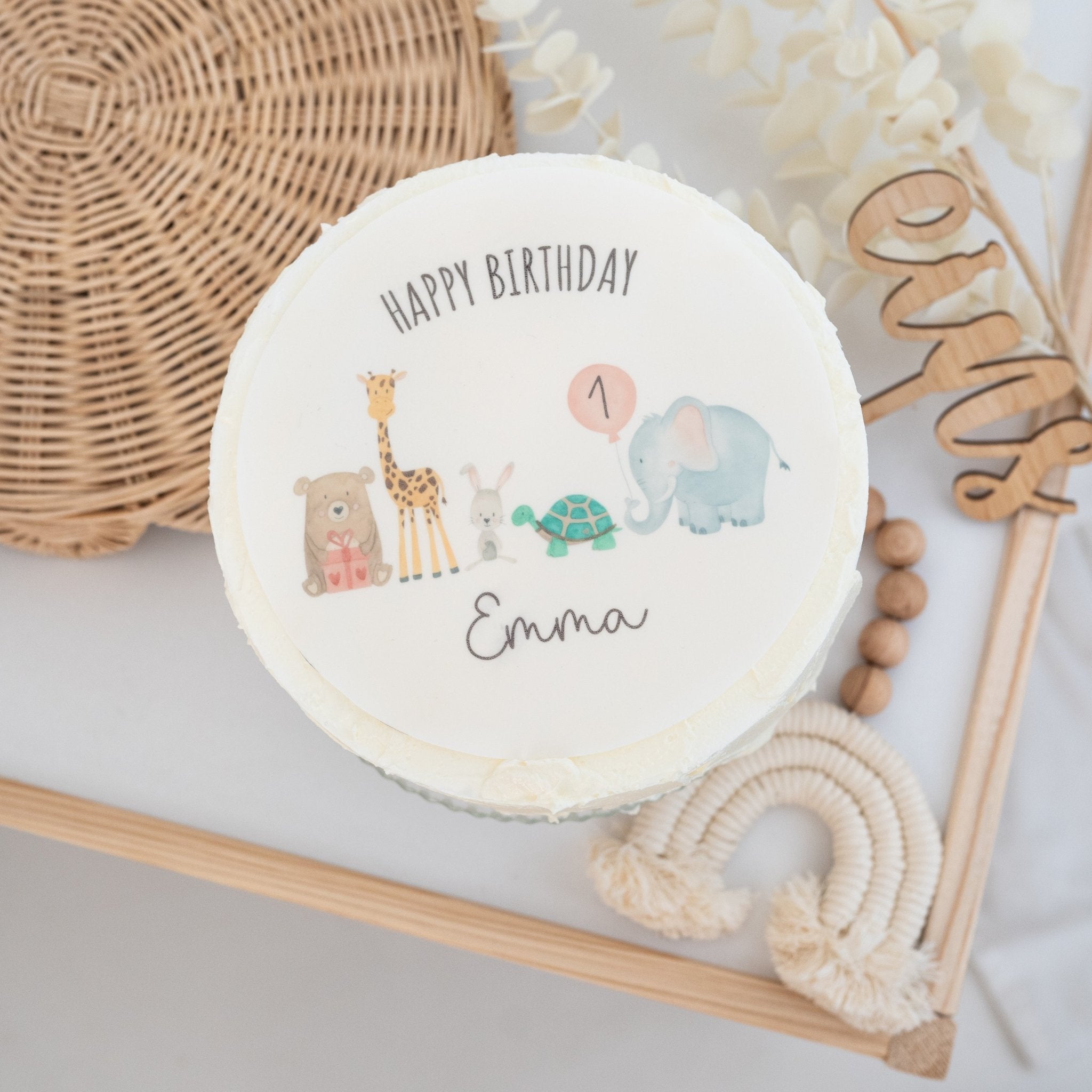 Tortenaufleger personalisiert Geburtstagstiere - wunderwunsch