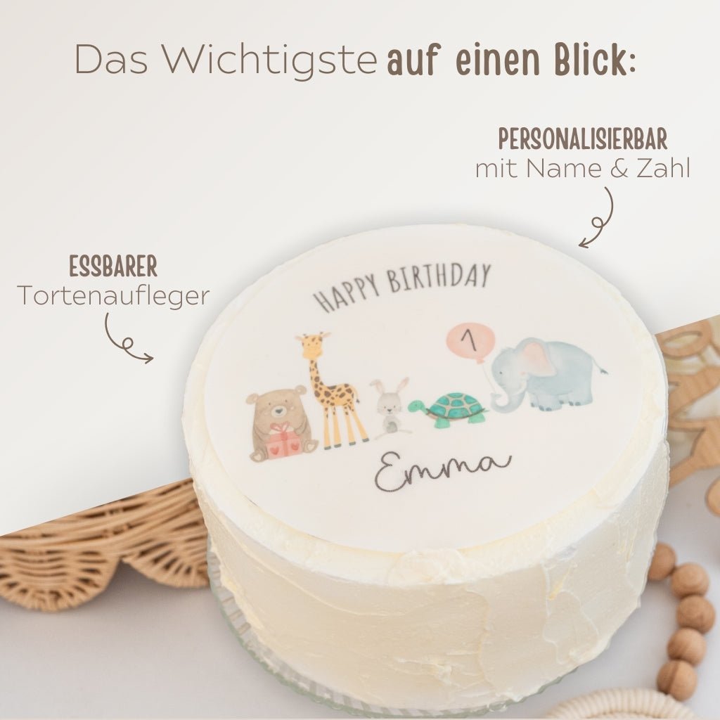 Tortenaufleger personalisiert Geburtstagstiere - wunderwunsch