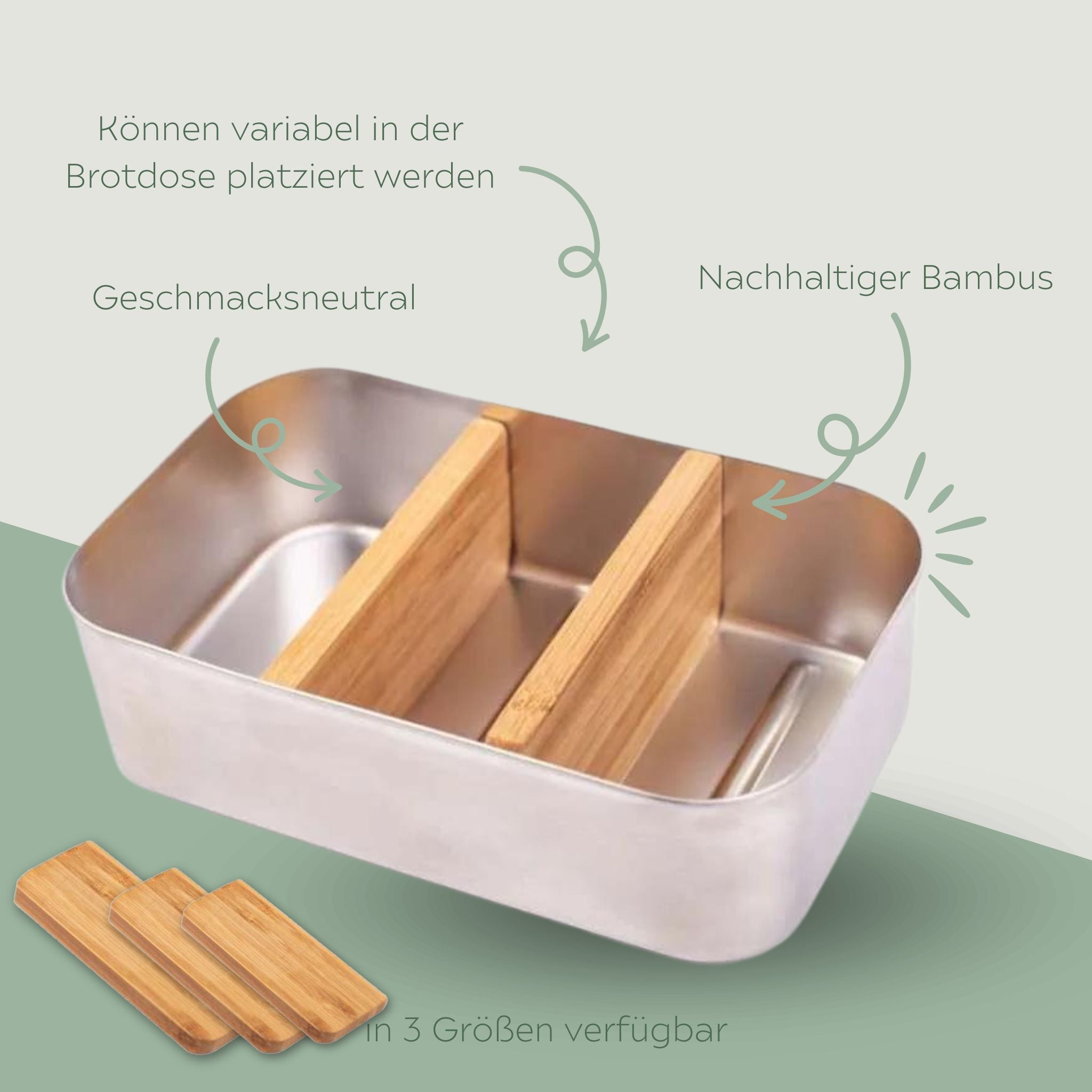 Trennwand aus Bambus für Lunchbox - wunderwunsch