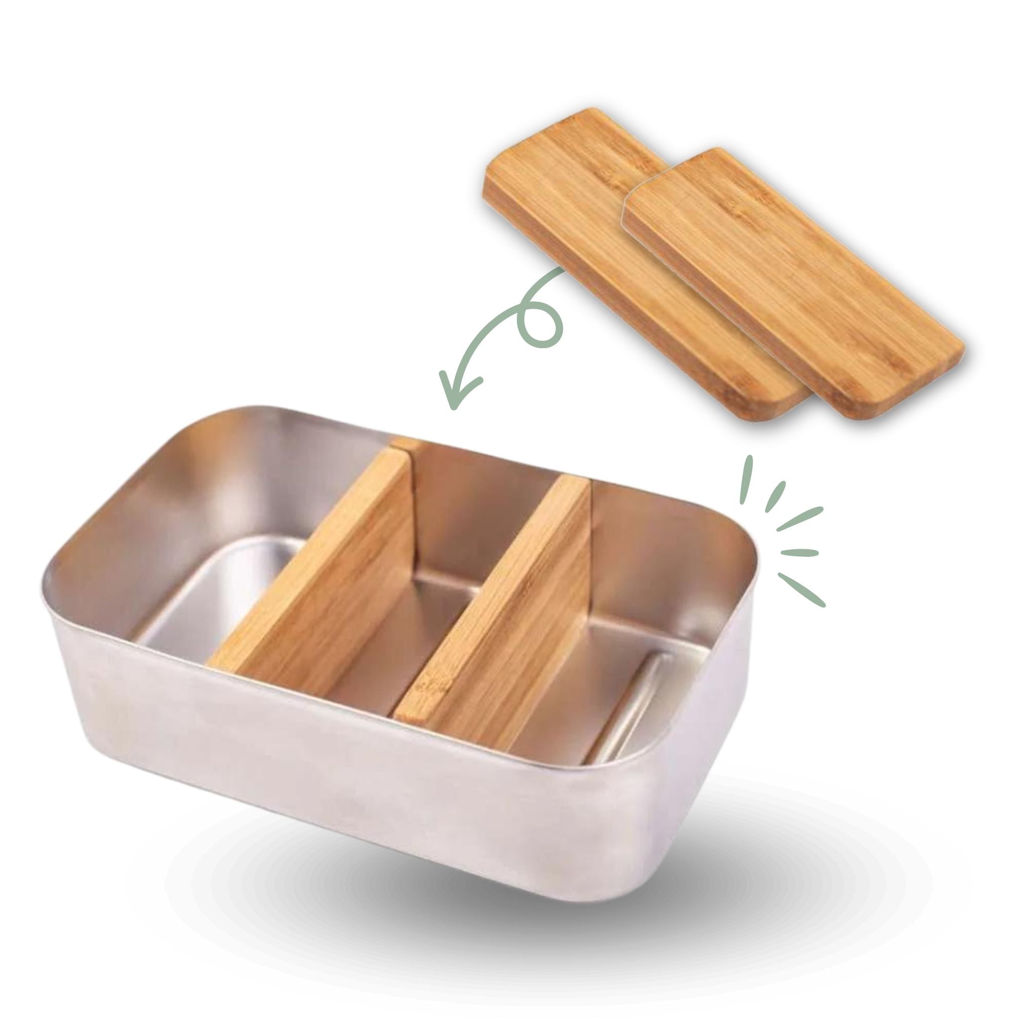Trennwand aus Bambus für Lunchbox - wunderwunsch