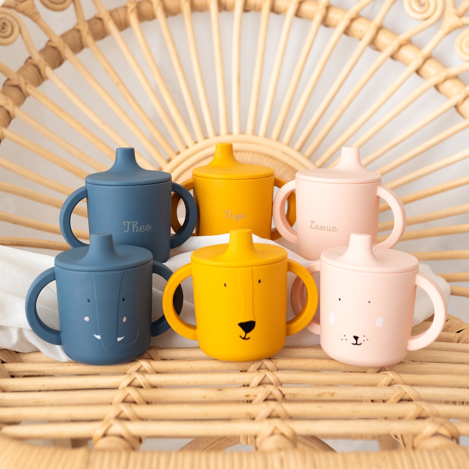 Trinklernbecher Silikon personalisiert - Tiere Trixie - wunderwunsch