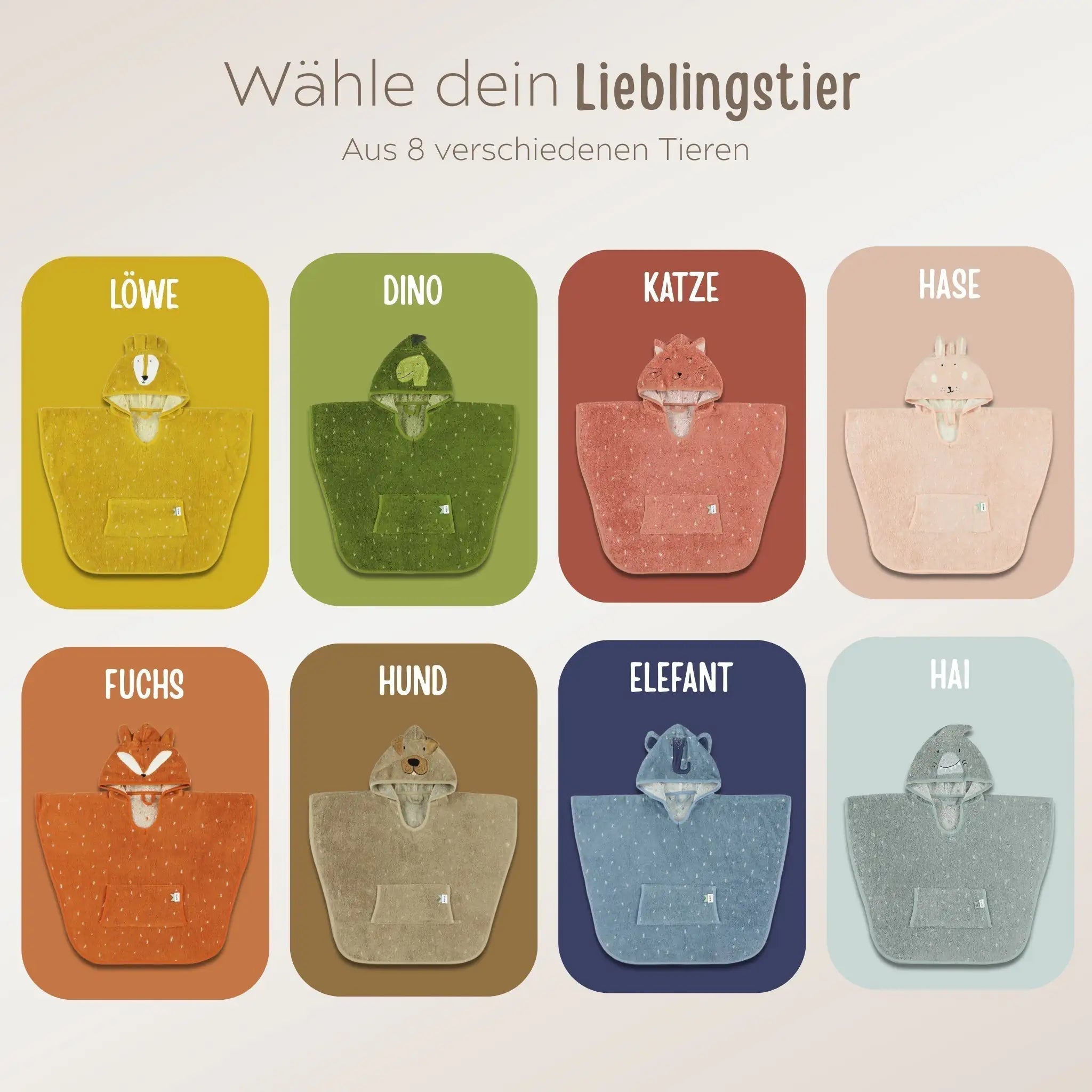 TRIXIE Baby Tier Badeponcho Frottee - wunderwunsch