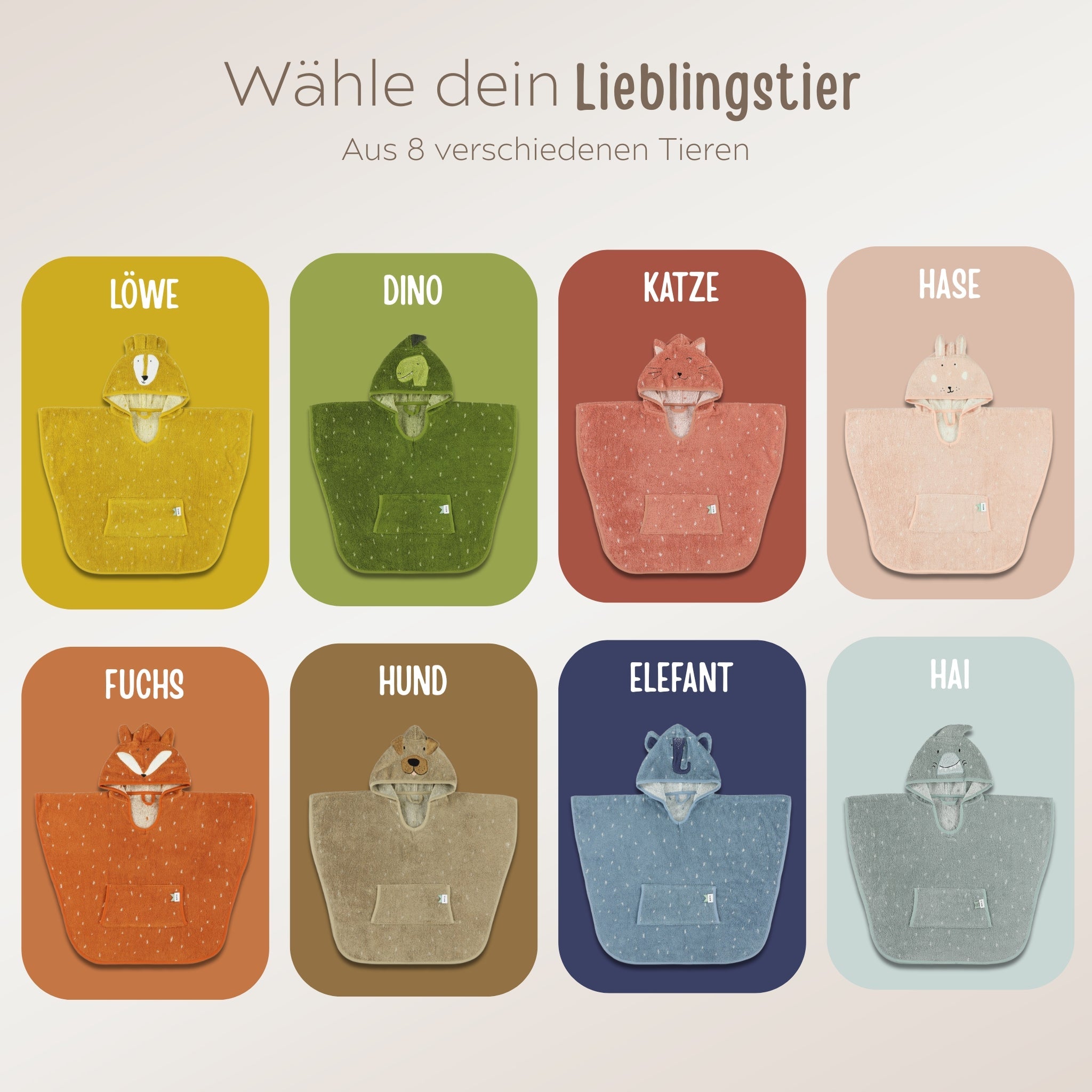 TRIXIE Baby Tier Badeponcho Frottee - wunderwunsch