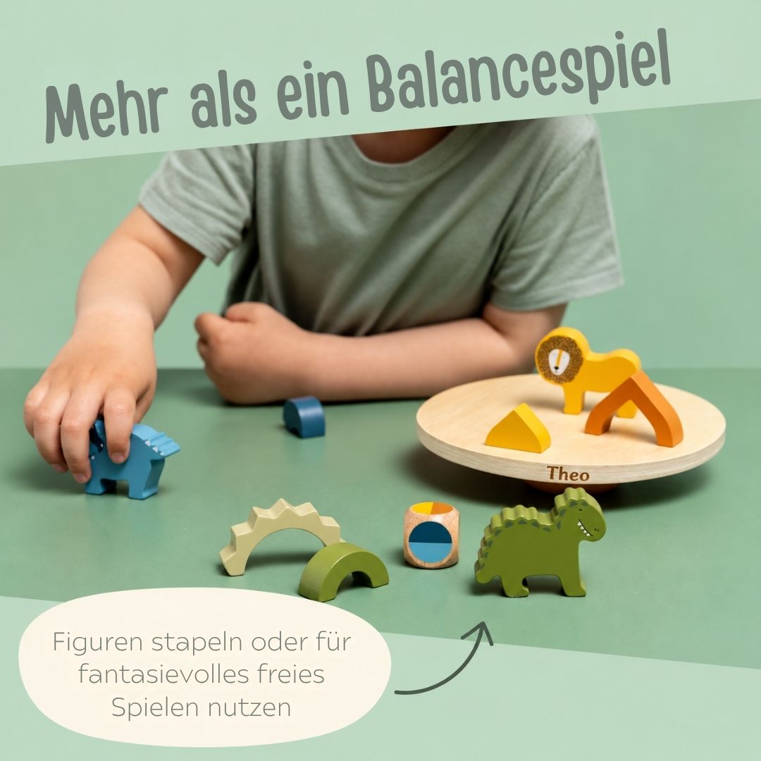 TRIXIE Balancespiel Dino Abenteuer aus Holz personalisiert - wunderwunsch