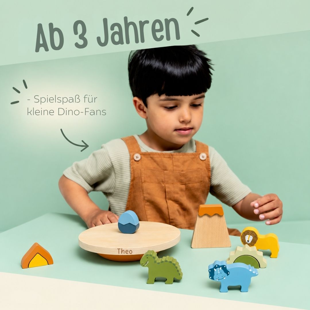 TRIXIE Balancespiel Dino Abenteuer aus Holz personalisiert - wunderwunsch