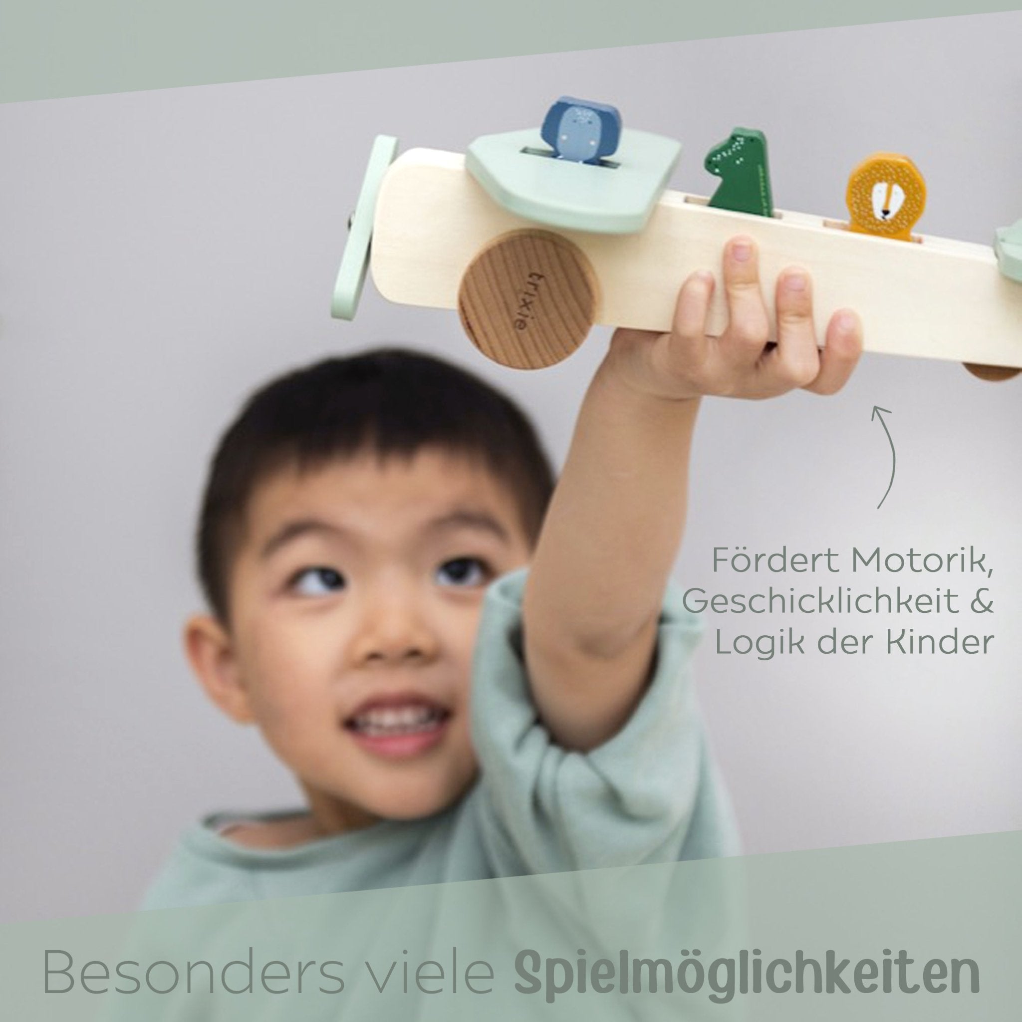 TRIXIE Flugzeug Holz personalisiert - wunderwunsch